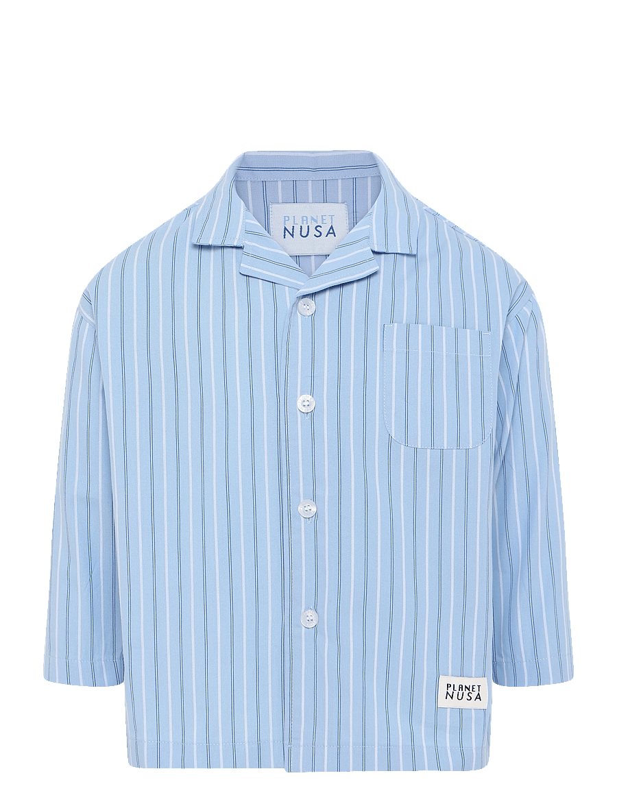 Planet Nusa - Out & About1 Shirt Junior - pikkade varrukatega särgid - clean blue stripes - 0