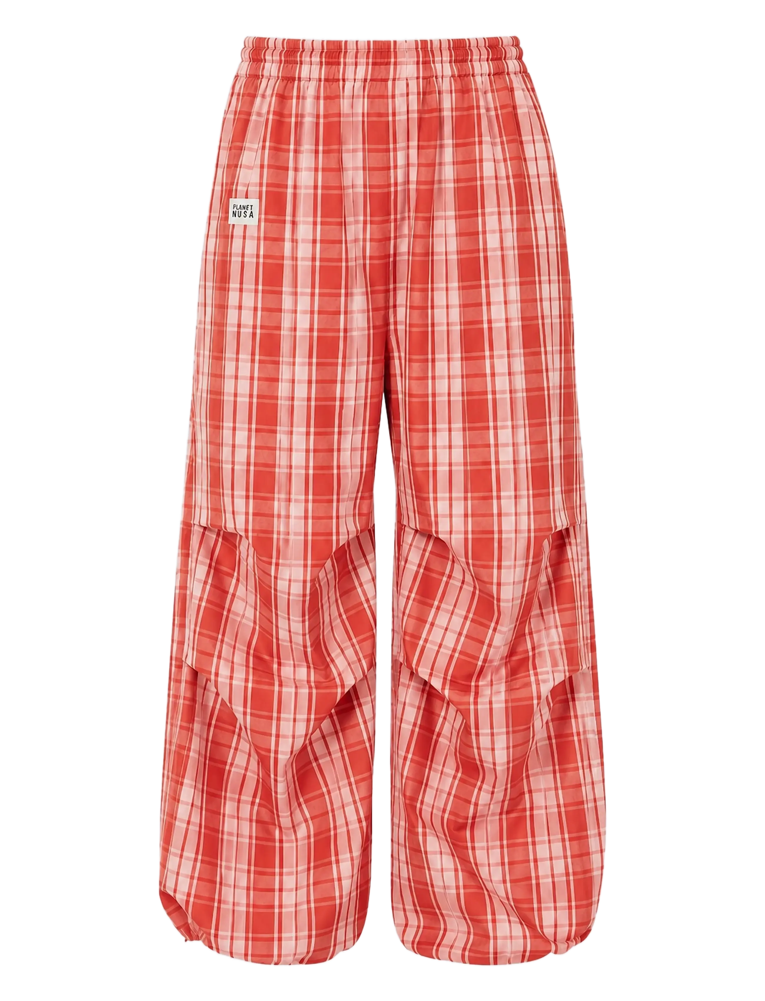 Planet Nusa Parachute1 Pants Poplin - Hosen - ORANGE SPICE CHECK / orange