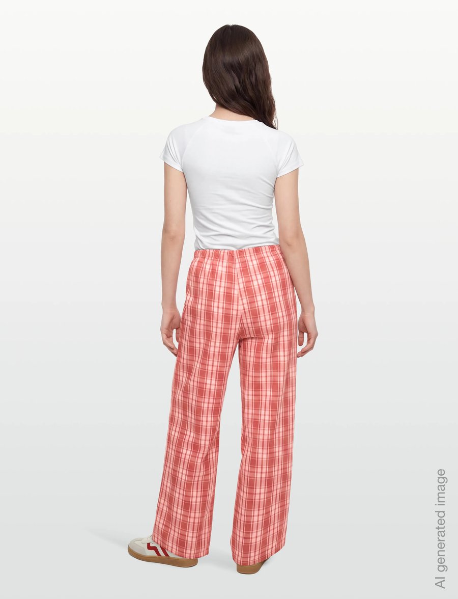 Planet Nusa - Parachute1 Pants Poplin - casual - orange spice check - 4