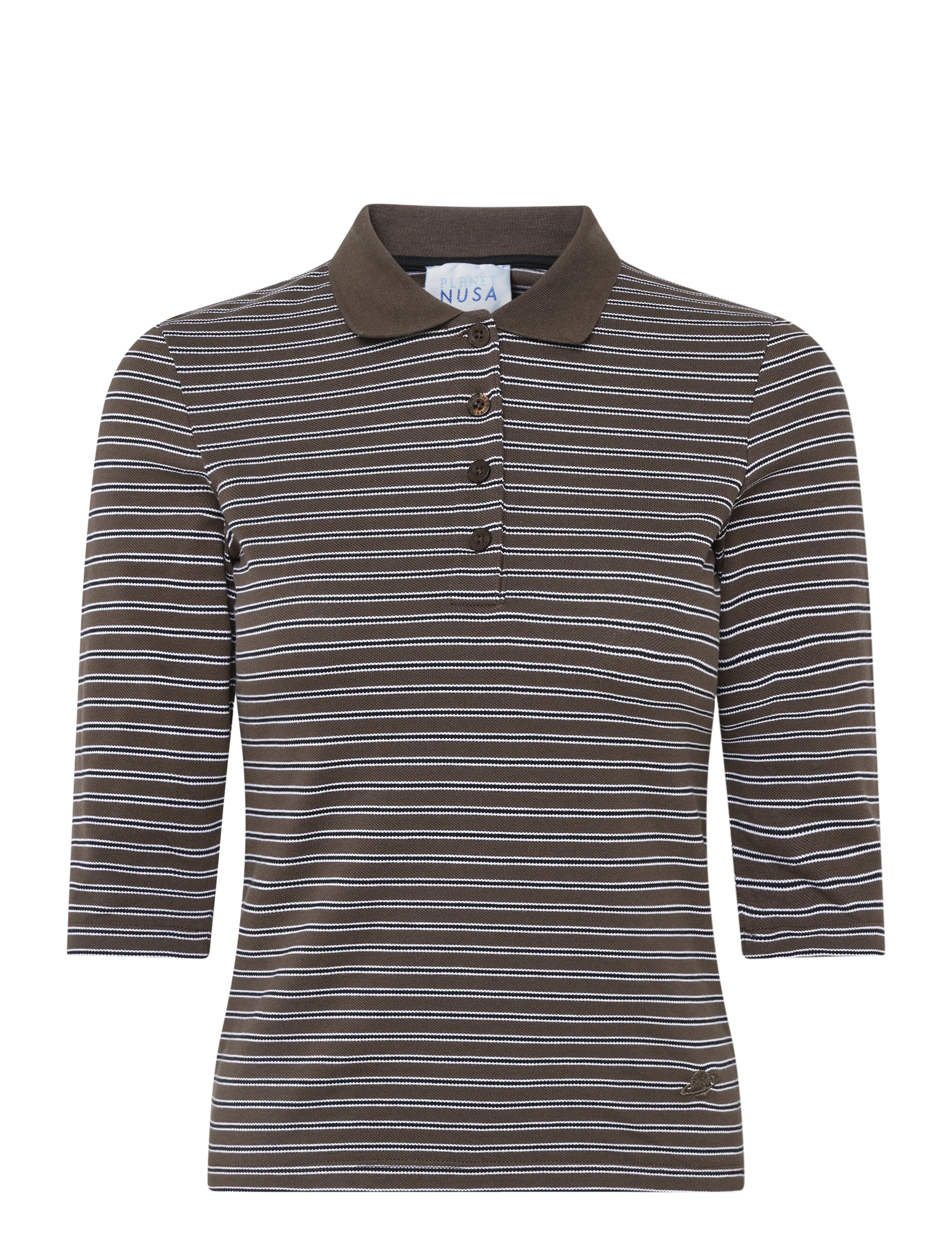 Planet Nusa Piquet1 Polo - Planet Nusa - CHOCOLATE BROWN STRIPES / brown