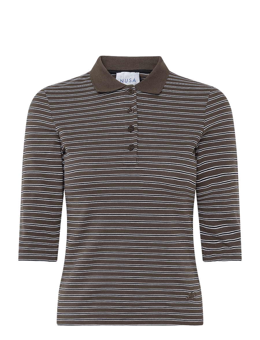 Planet Nusa - Piquet1 Polo - oberteile & t-shirts - chocolate brown stripes - 1