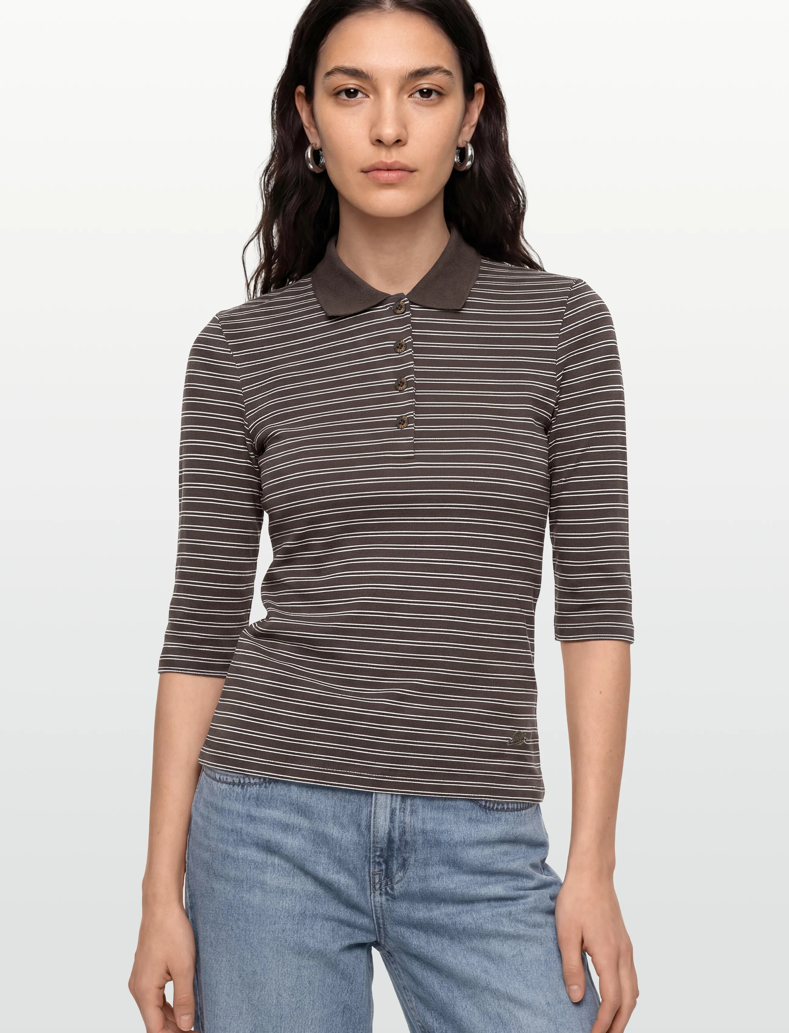 Planet Nusa - Piquet1 Polo - poloer - chocolate brown stripes - 3