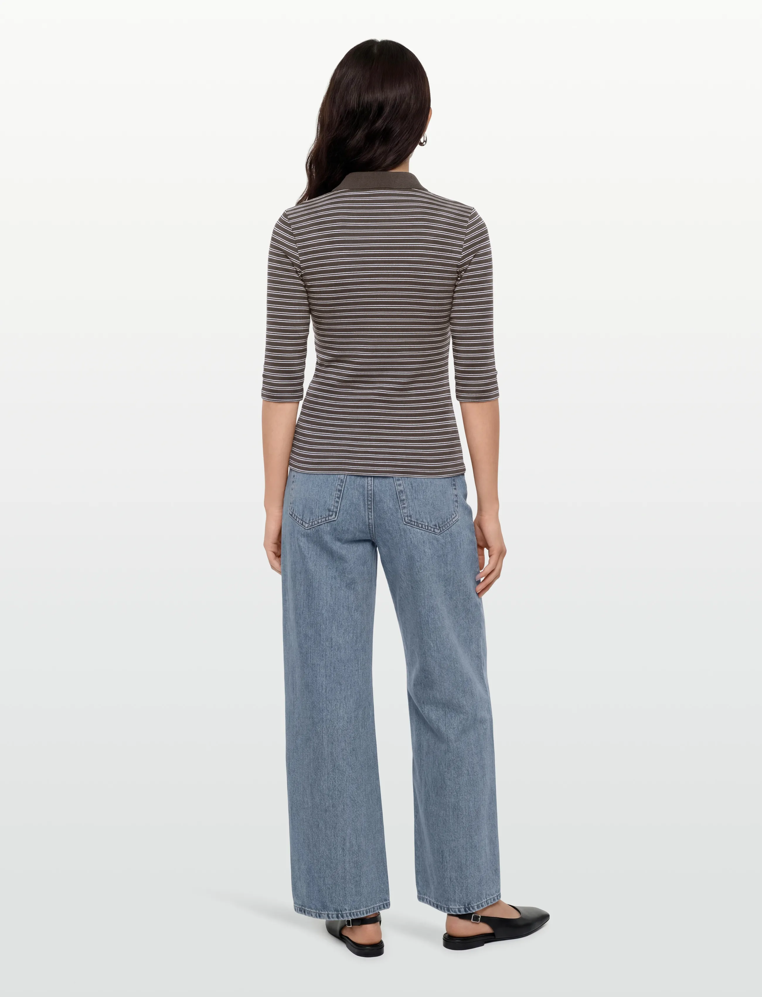 Planet Nusa - Piquet1 Polo - poloer - chocolate brown stripes - 4