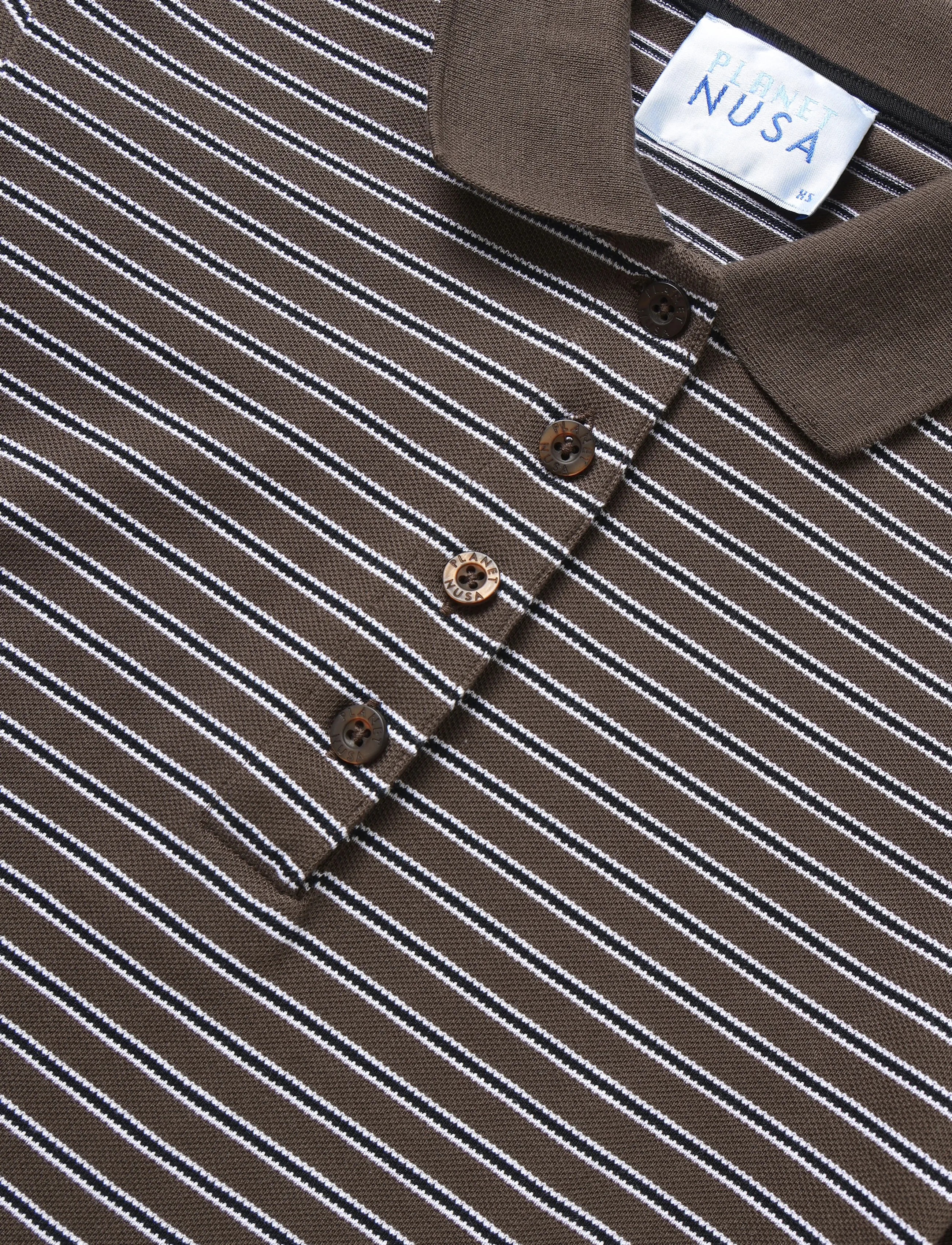 Planet Nusa - Piquet1 Polo - poloer - chocolate brown stripes - 5