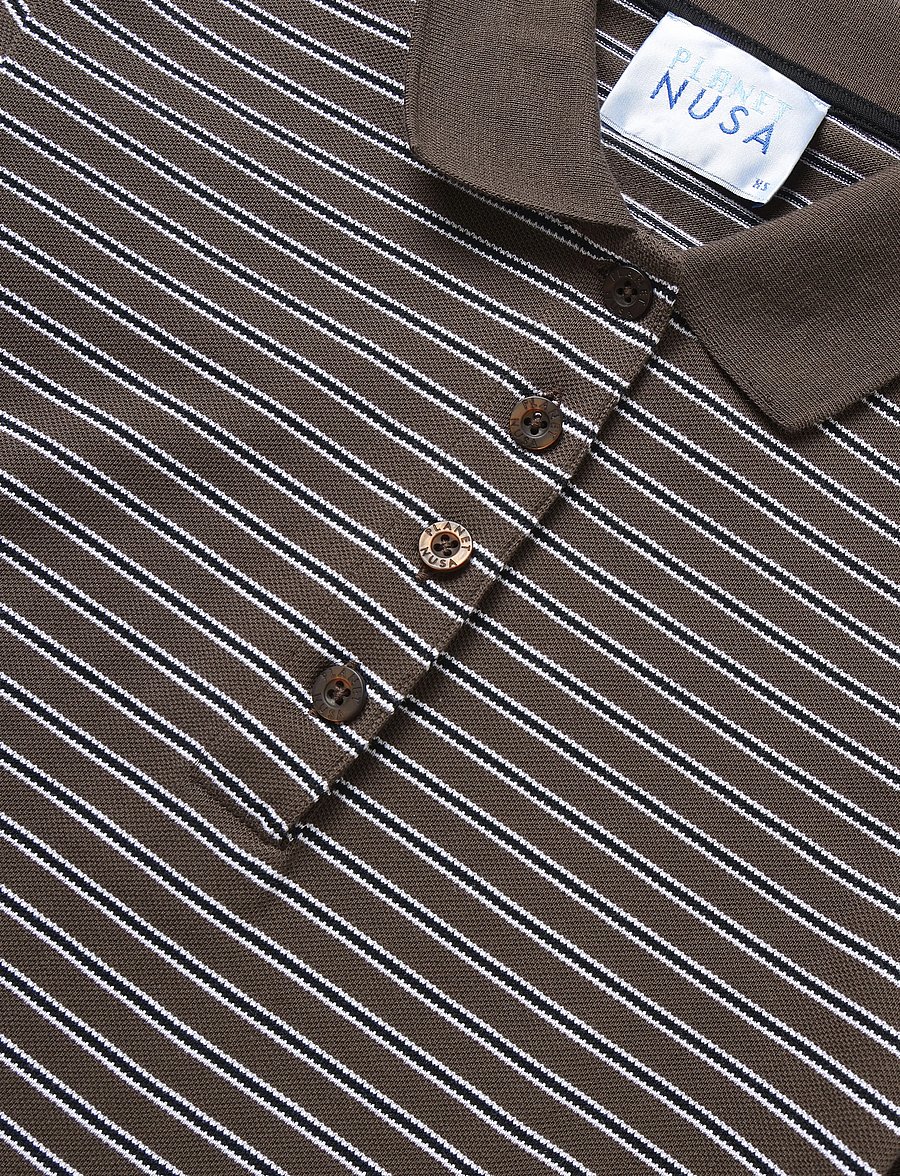 Planet Nusa - Piquet1 Polo - oberteile & t-shirts - chocolate brown stripes - 5