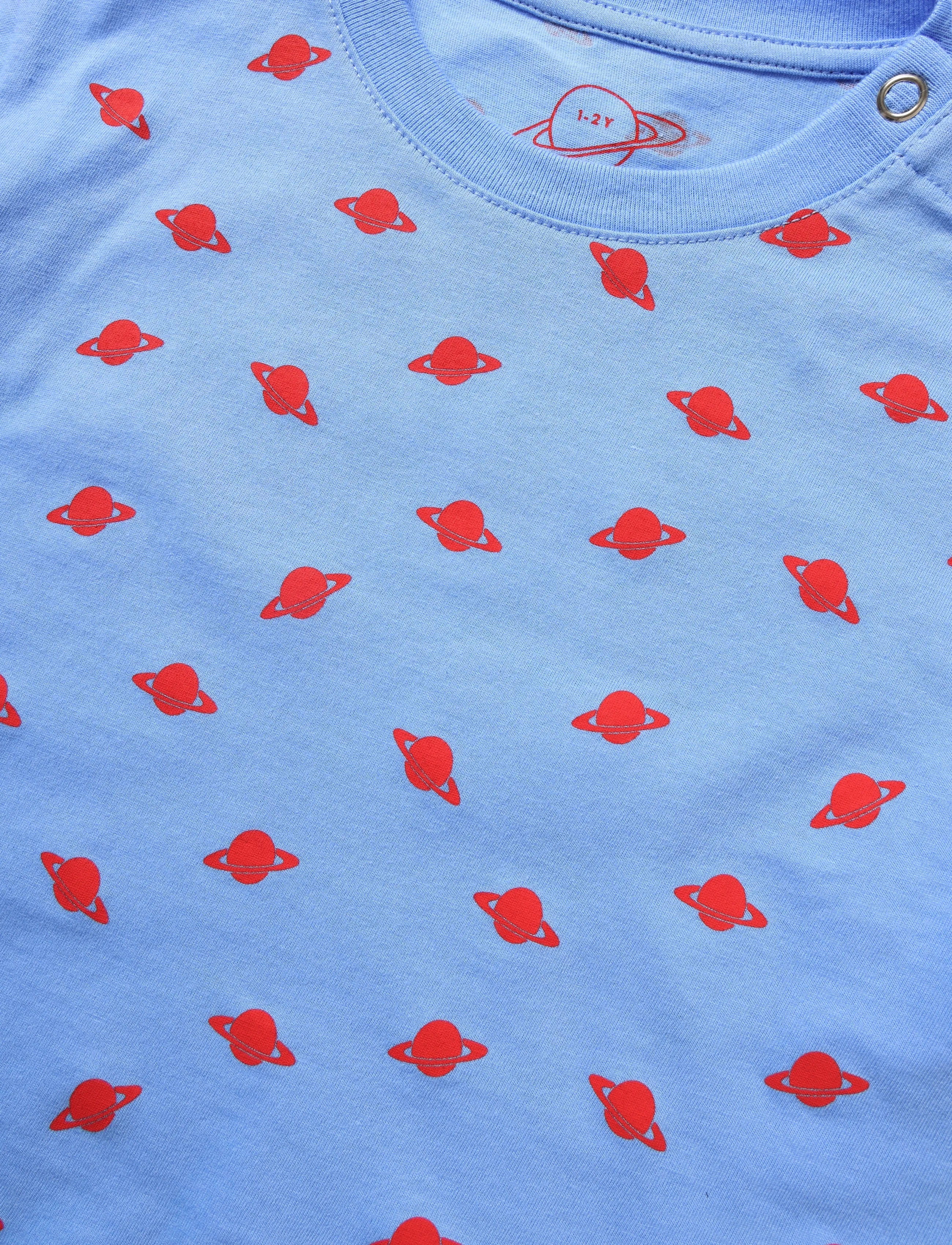 Planet Nusa - Pluto1 Tee - kortærmede - sky blue/red - 2