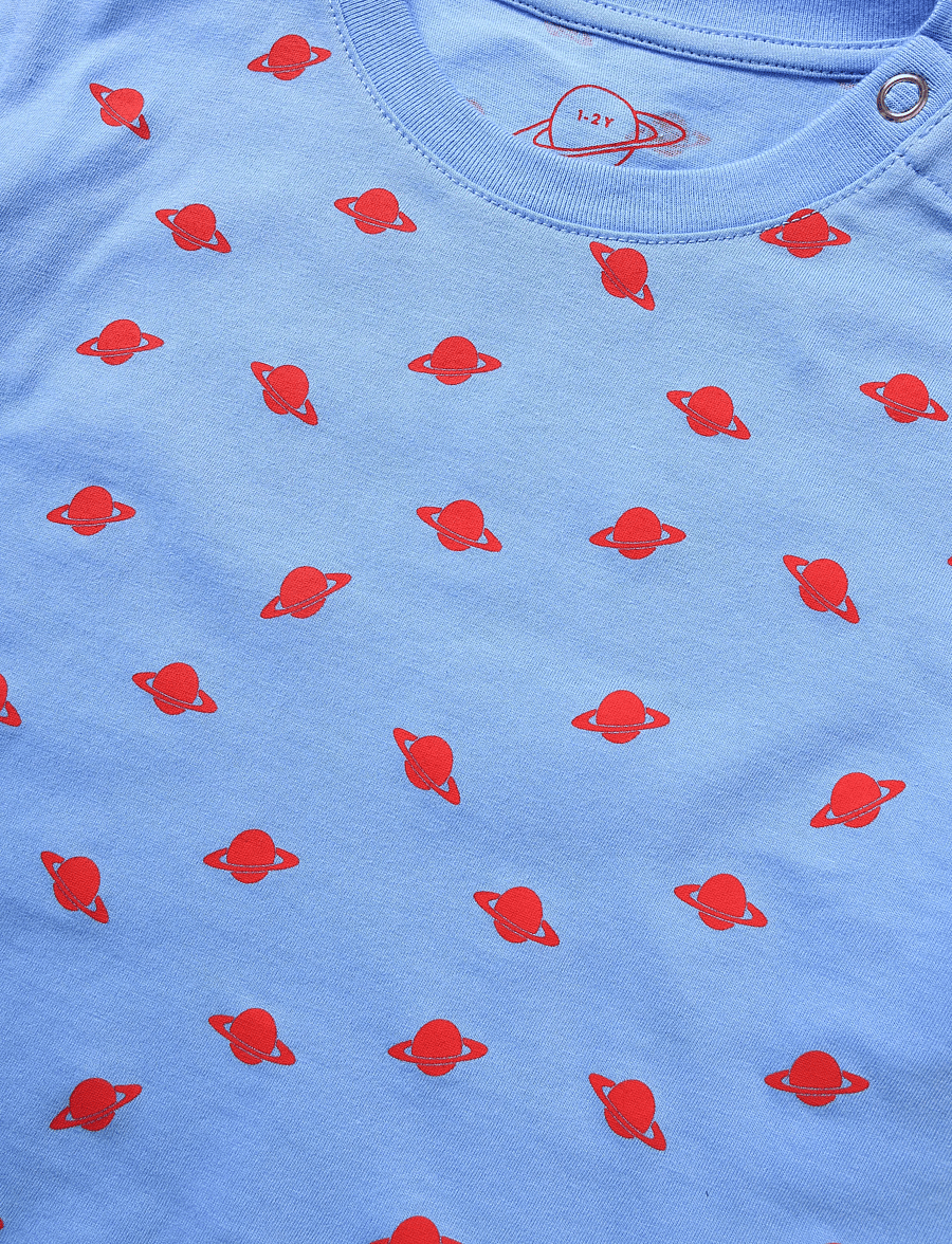 Planet Nusa - Pluto1 Tee - lühikeste varrukatega t-särgid - sky blue/red - 2