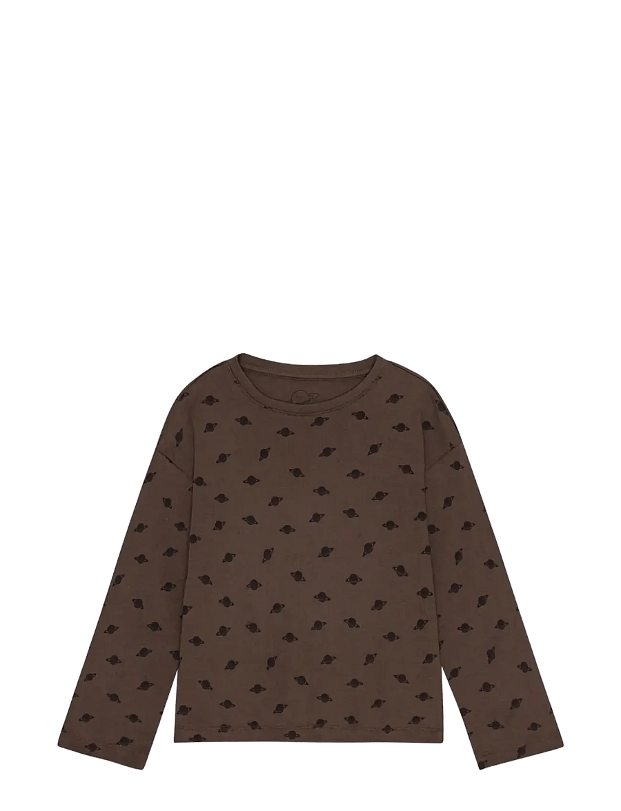 Planet Nusa - Saturn1 Long Sleeve - langærmede t-shirts - chocolate brown/black - 0