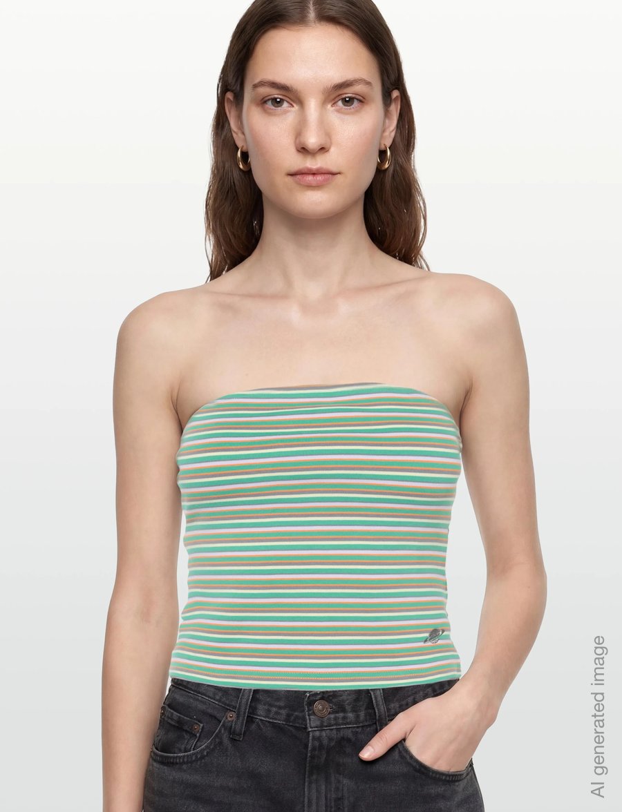 Planet Nusa - Top It Off1 Comfort - crop-tops - minty/orange/multi stripes - 3