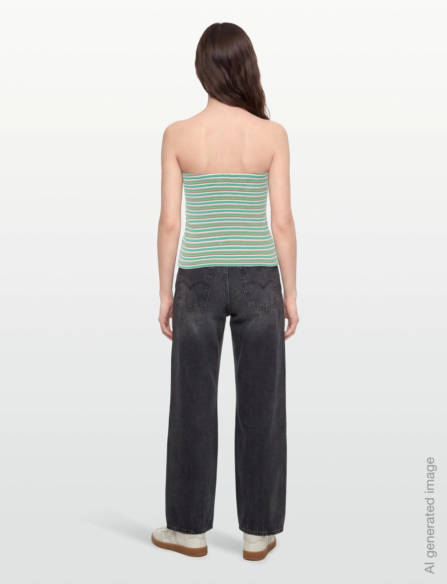 Planet Nusa - Top It Off1 Comfort - crop-tops - minty/orange/multi stripes - 4
