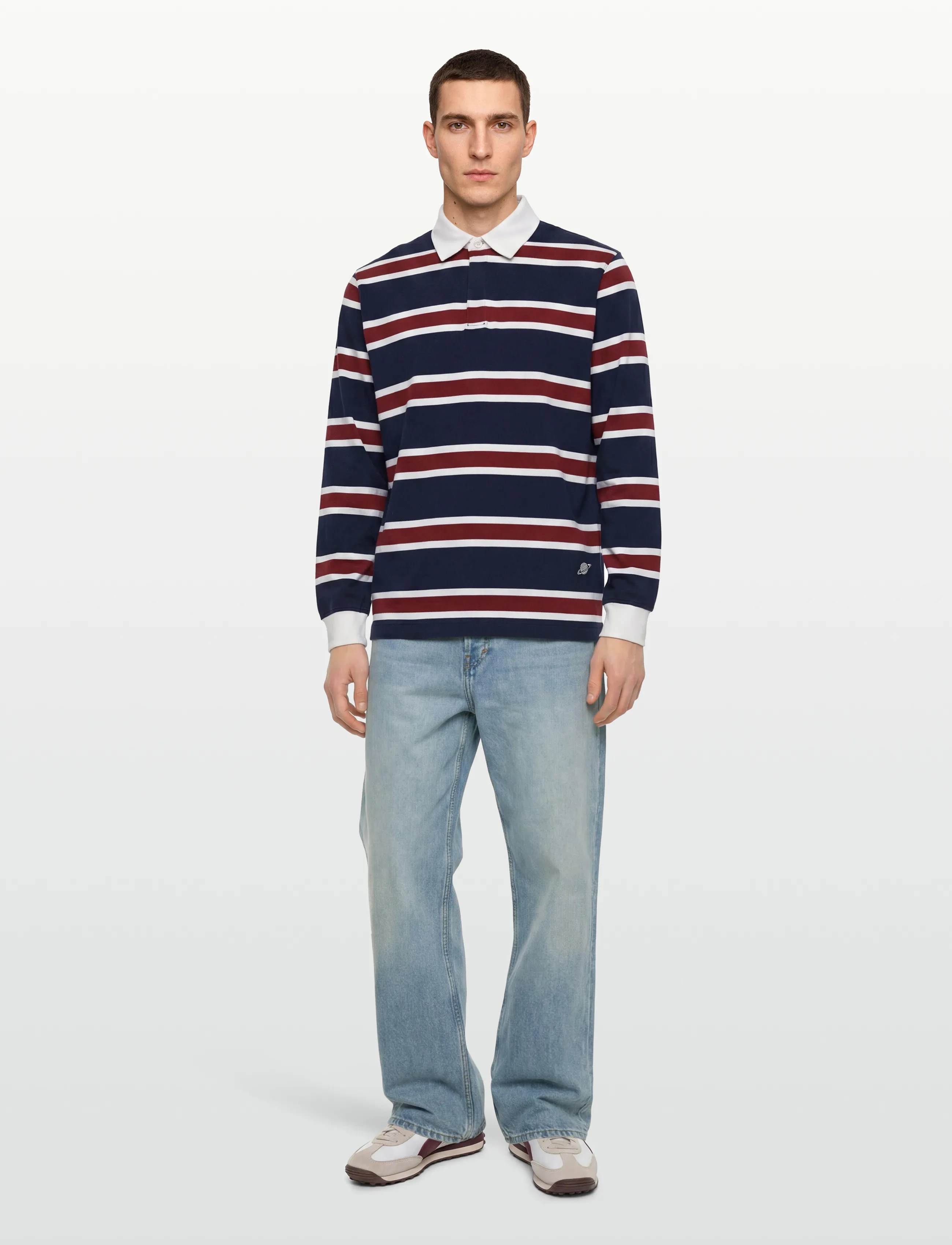Planet Nusa - Turn1 Long Sleeve - langærmede overdele - dark blue/red stripes - 0