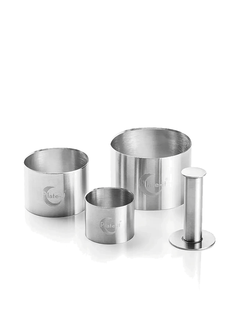 Plate it - Garnishing rings SET 4 Plate-It - osta hinna alusel - steel matte - 0