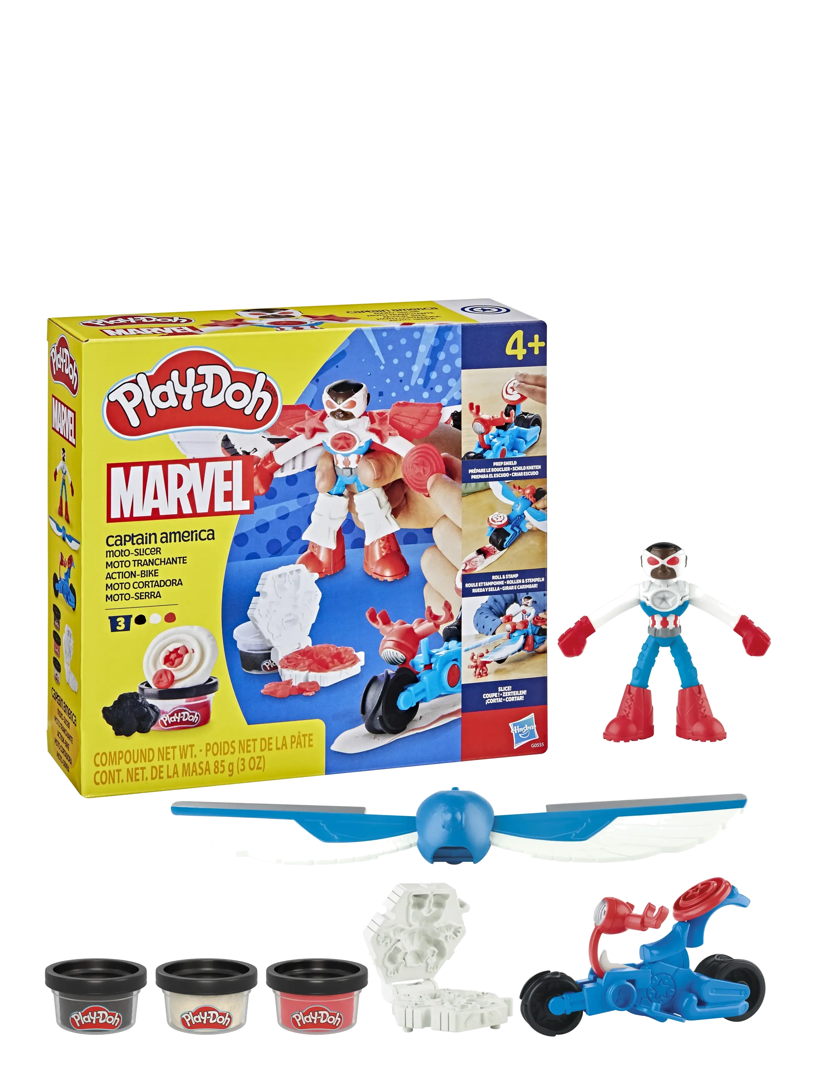 Play Doh - Play-Doh Marvel Captain America Moto-Slicer-lekset - modellervoks - multicolor - 2