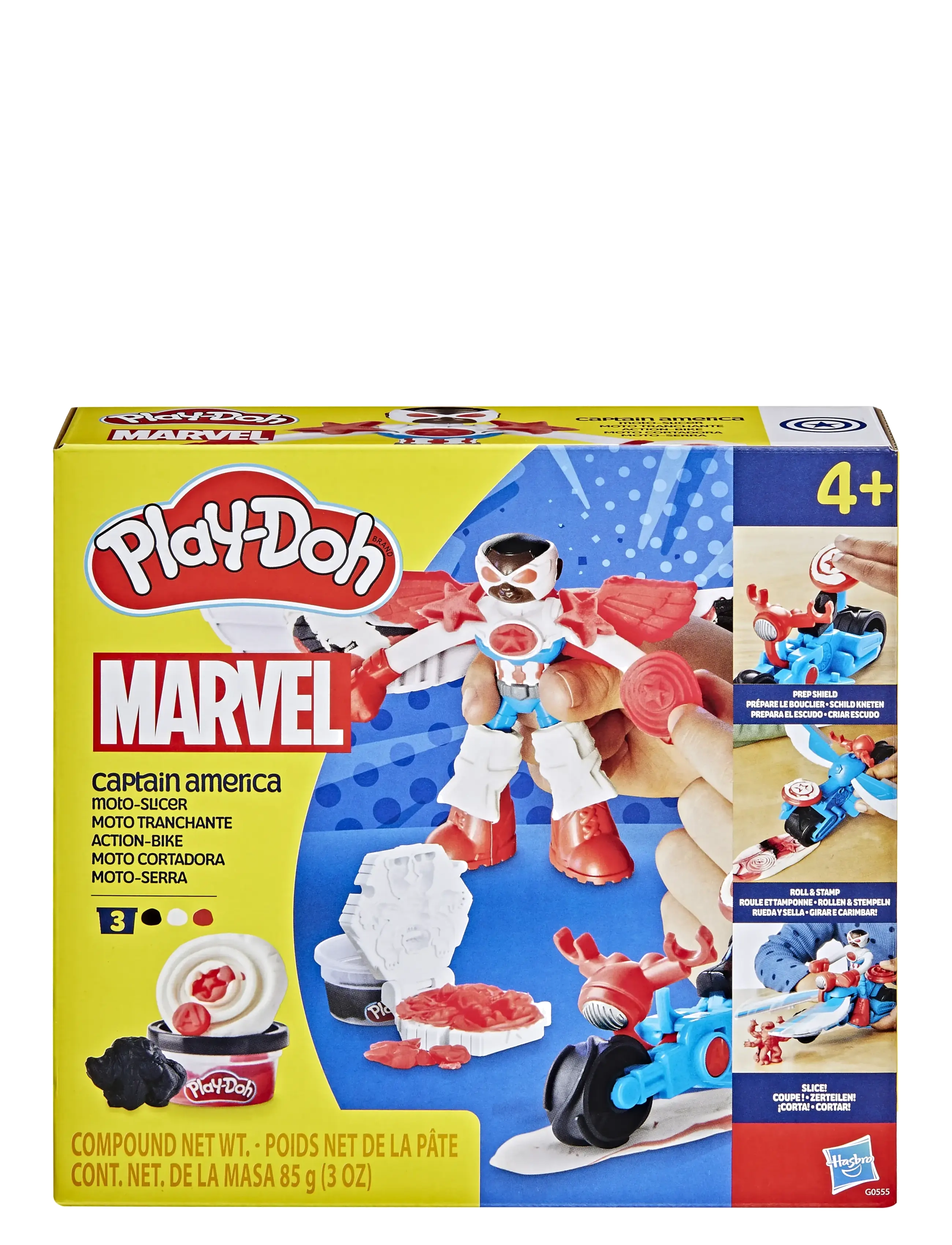 Play Doh - Play-Doh Marvel Captain America Moto-Slicer-lekset - modellervoks - multicolor - 3