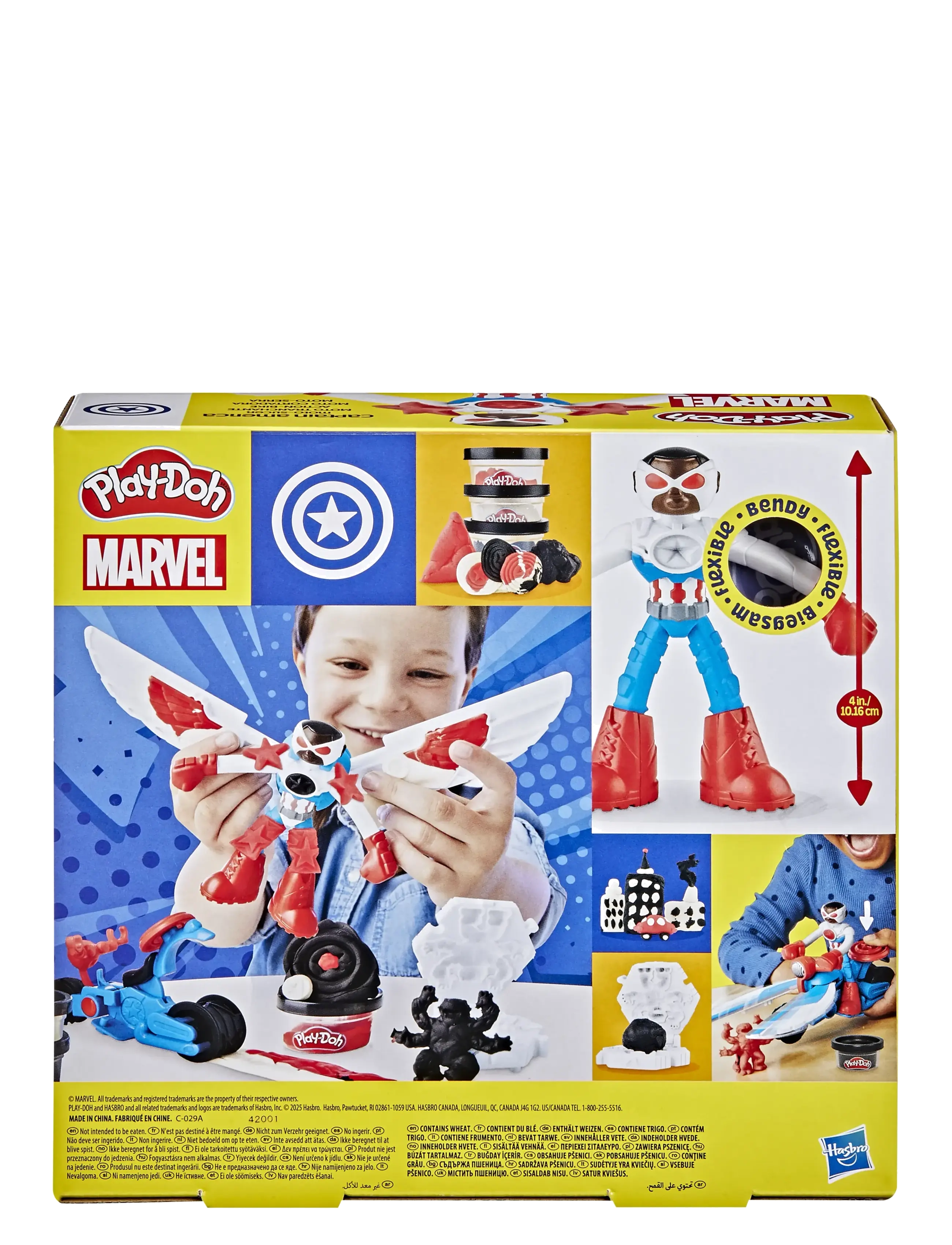 Play Doh - Play-Doh Marvel Captain America Moto-Slicer-lekset - modellervoks - multicolor - 4