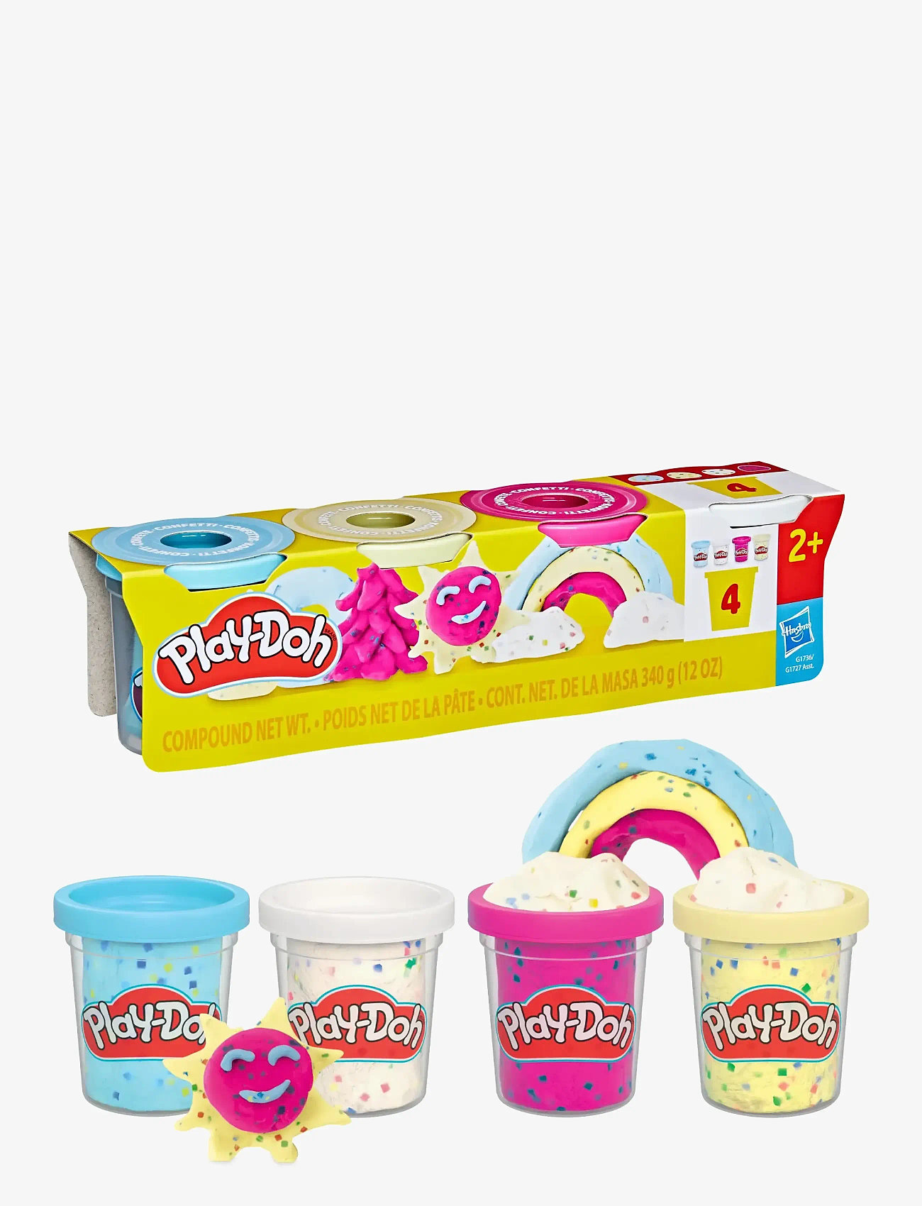 Play Doh - 4-pack Play-Doh Confetti med speciallera - muovailuvahat - multicolor - 2