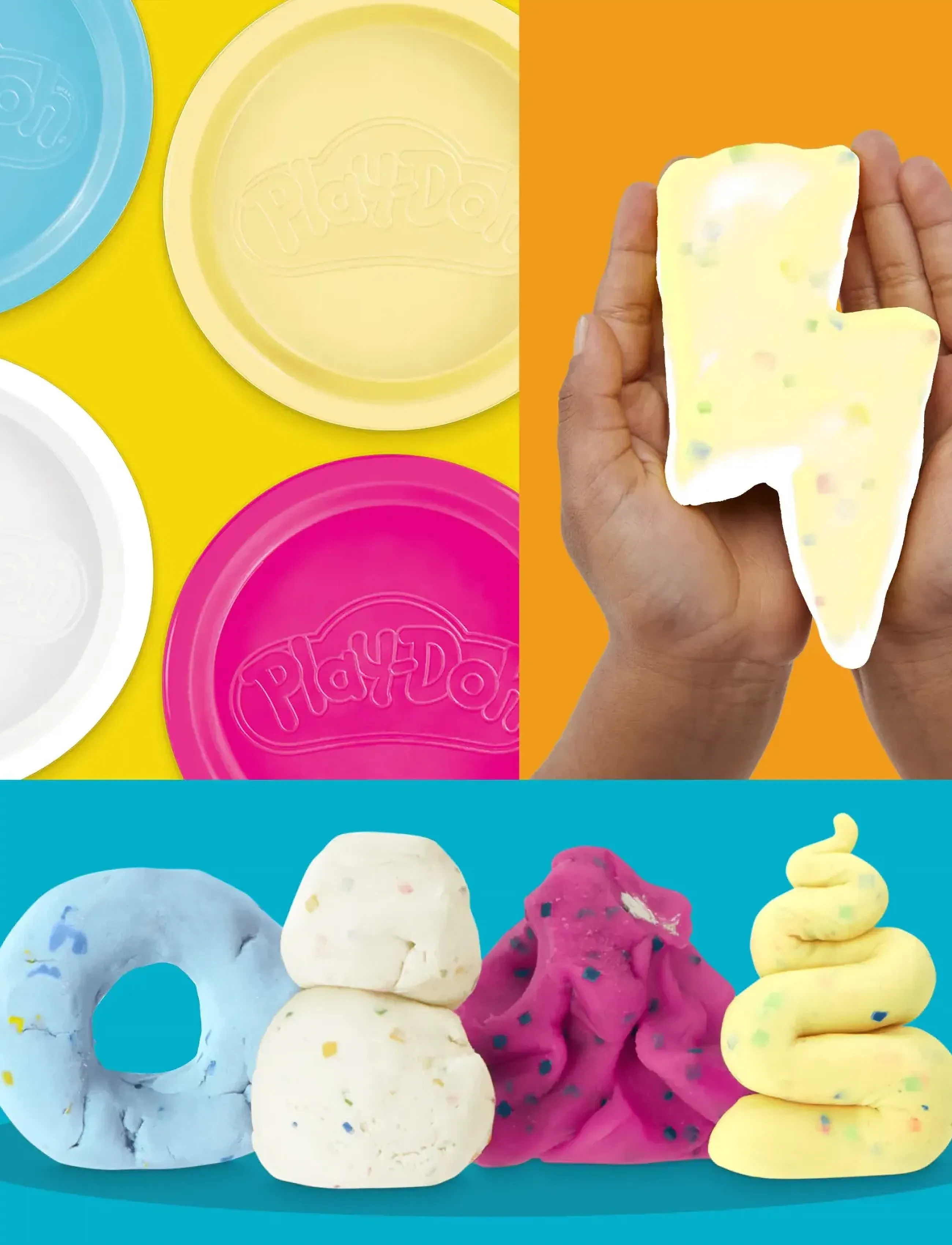 Play Doh - 4-pack Play-Doh Confetti med speciallera - multicolor - 5