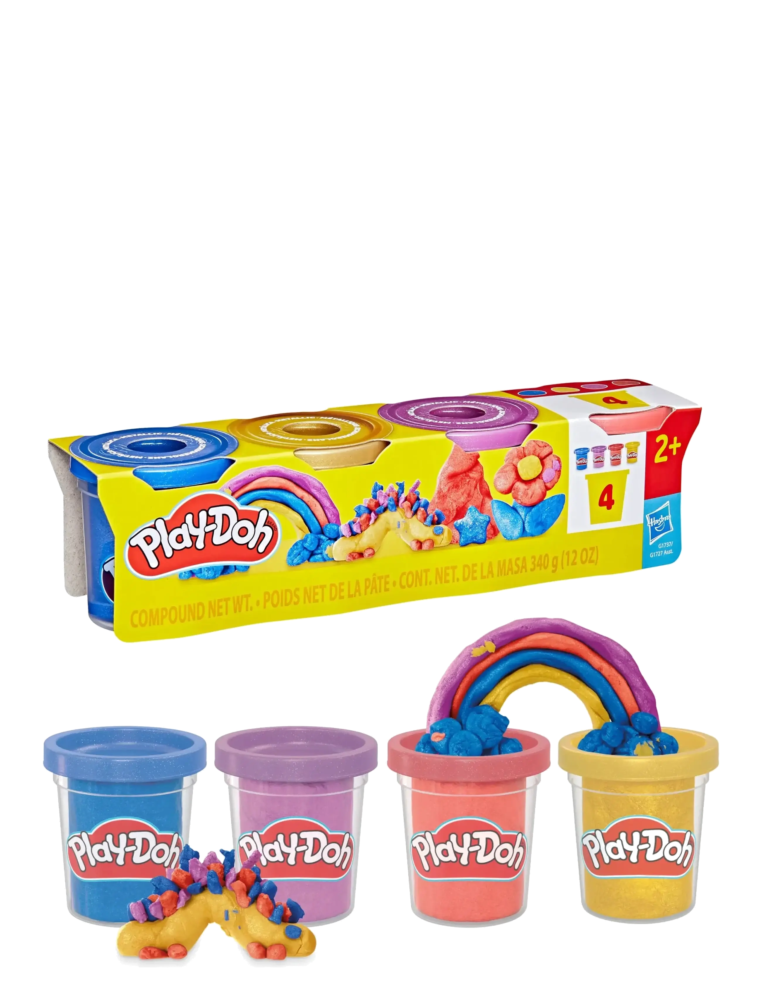 Play Doh - 4-pack med Play-Doh Metallic Shine speciallera - speelklei - multicolor - 2