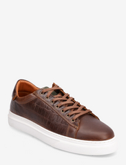 Playboy Footwear - Brian - business sneakers - brown croco print - 0