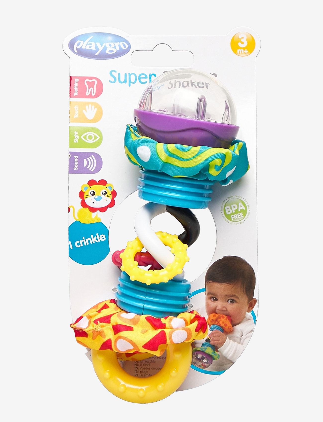 Playgro - Super shaker rattle & teether - laveste priser - multi coloured - 0
