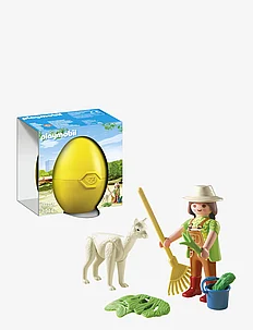 PLAYMOBIL Easter Eggs Zookeeper with Alpaca - 4944, PLAYMOBIL