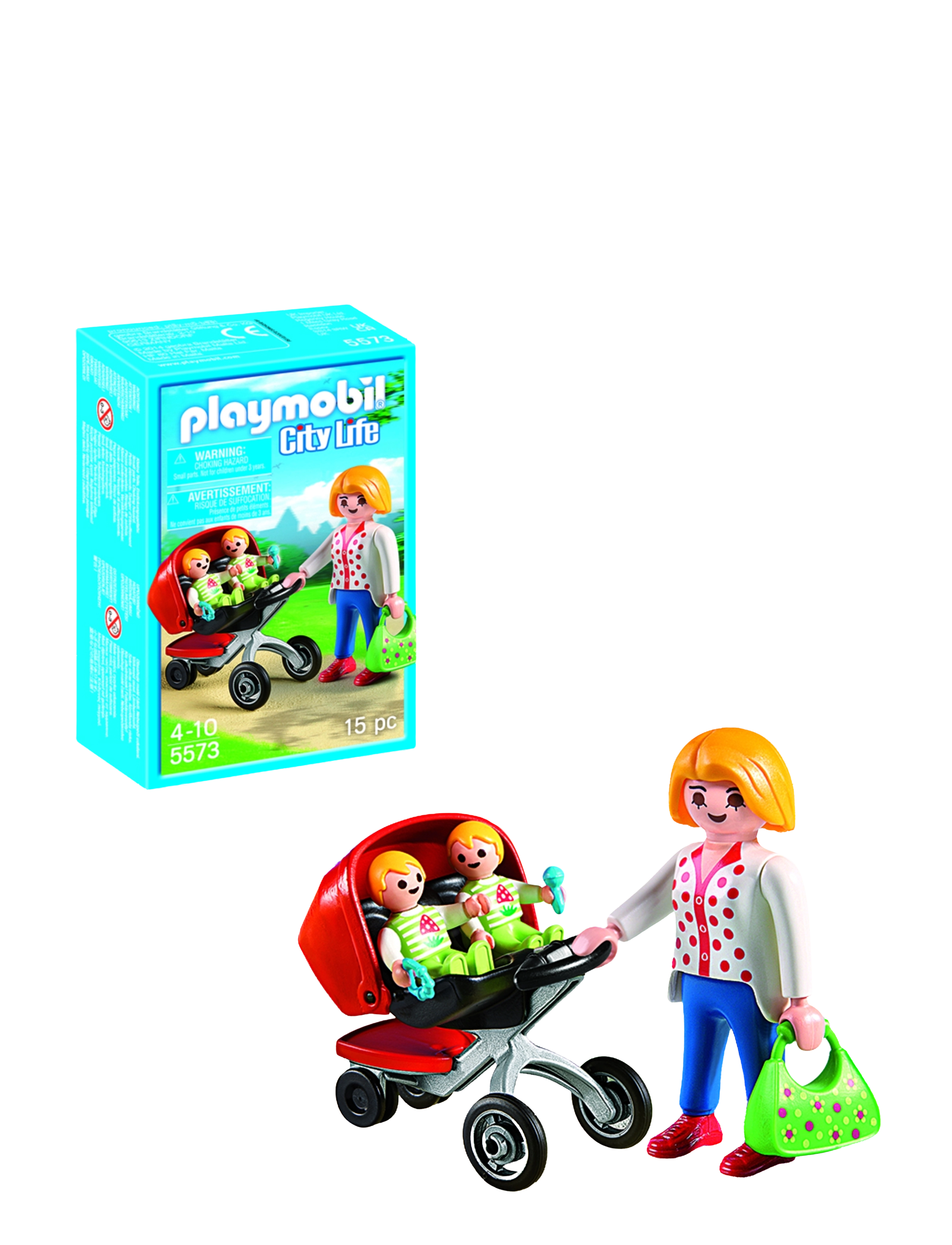 PLAYMOBIL PLAYMOBIL City Life Barnvagn för tvillingar - 5573 - Playmobil City Life - MULTICOLORED / multi