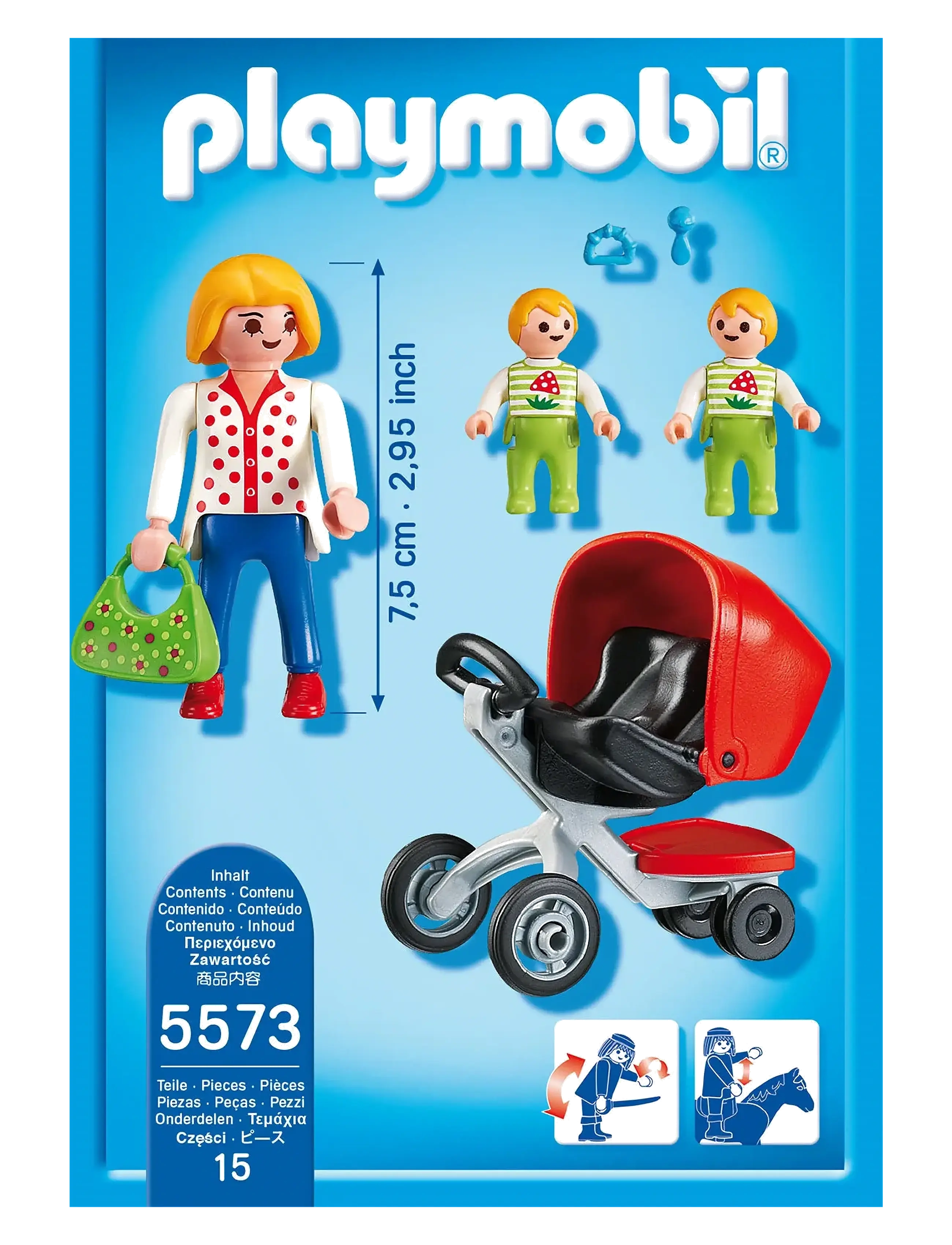 PLAYMOBIL - Mor med tvillingevogn - playmobil city life - multicolored - 5