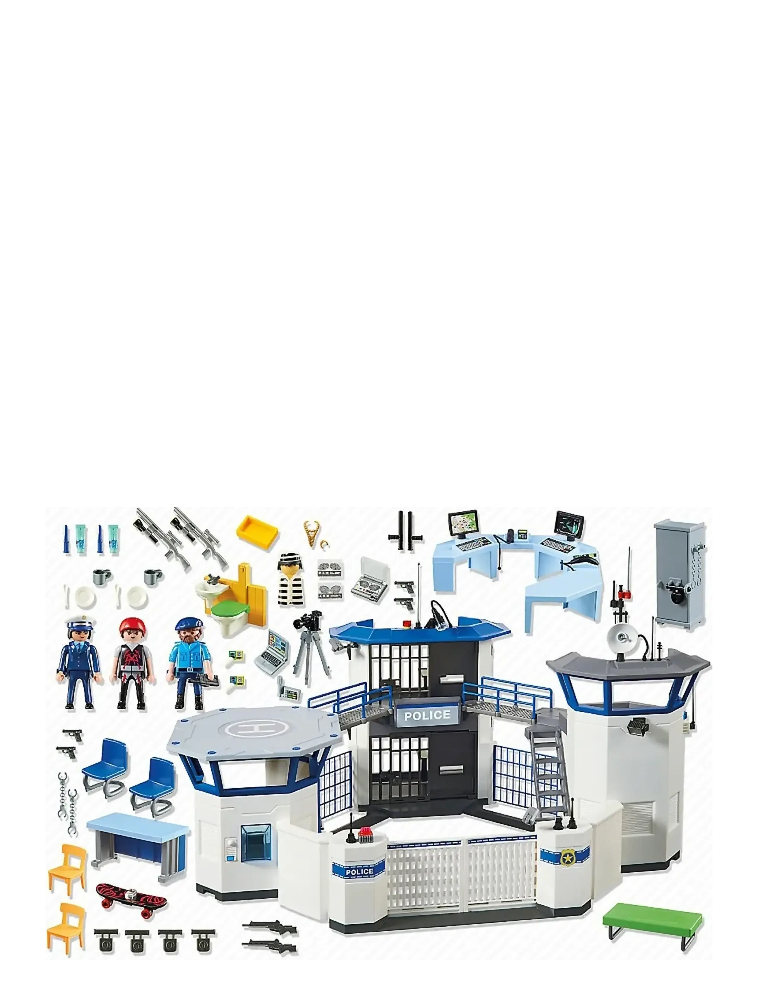 PLAYMOBIL - PLAYMOBIL City Action Politihovedkvarter med fængsel - 6919 - multicolored - 2