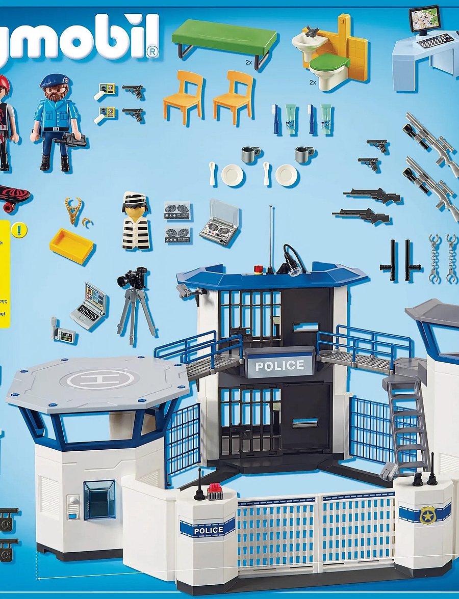PLAYMOBIL - PLAYMOBIL City Action Police Headquarters with Prison - 6919 - multicolored - 0