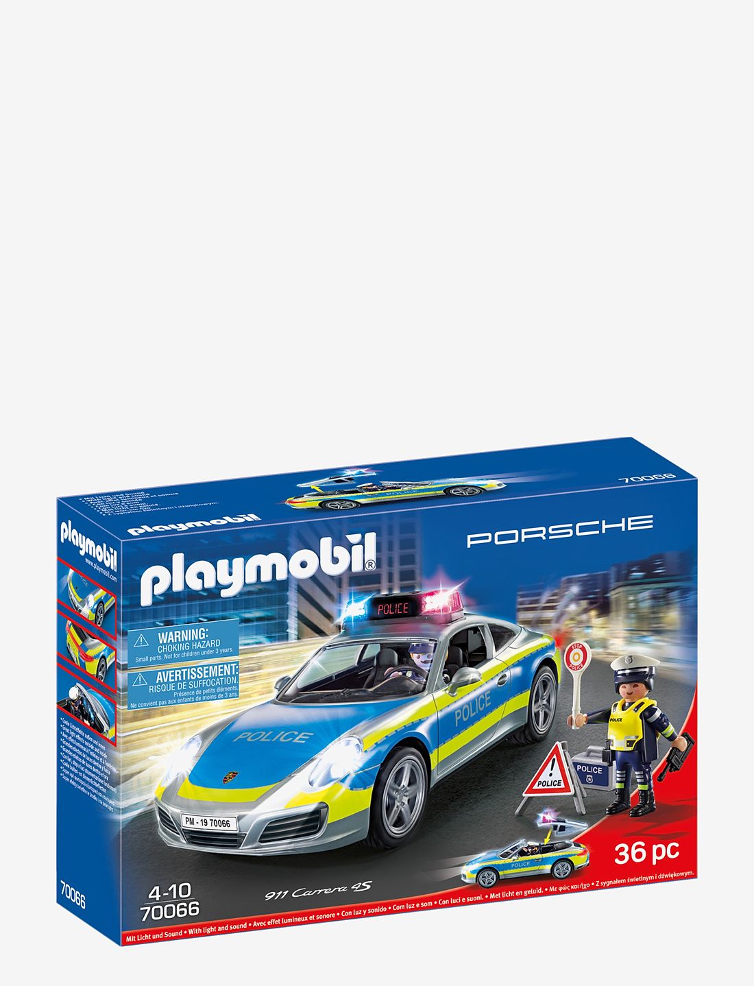 PLAYMOBIL Playmobil Porsche 911 Carrera 4s Polis Vit 70066