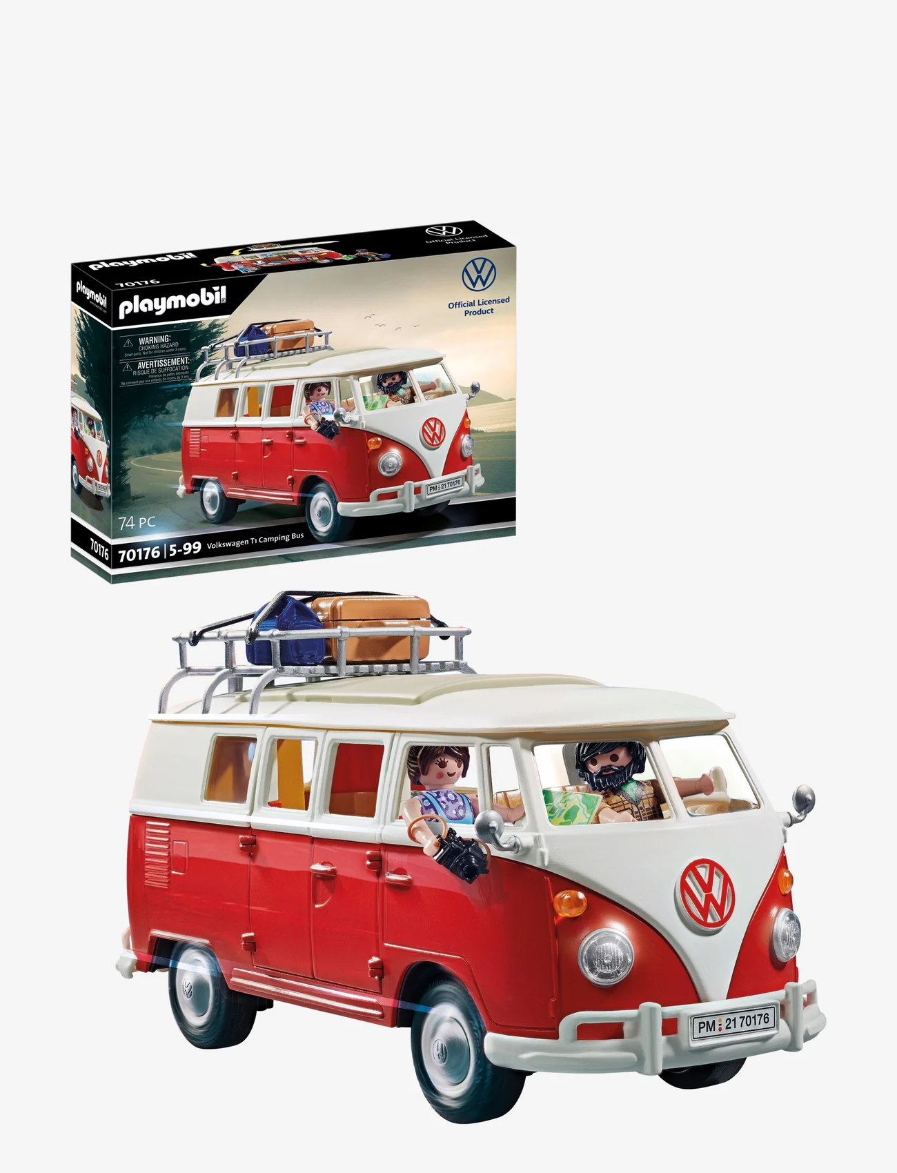 PLAYMOBIL - PLAYMOBIL Volkswagen T1 Camping Bus - 70176 - fødselsdagsgaver - multicolored - 0