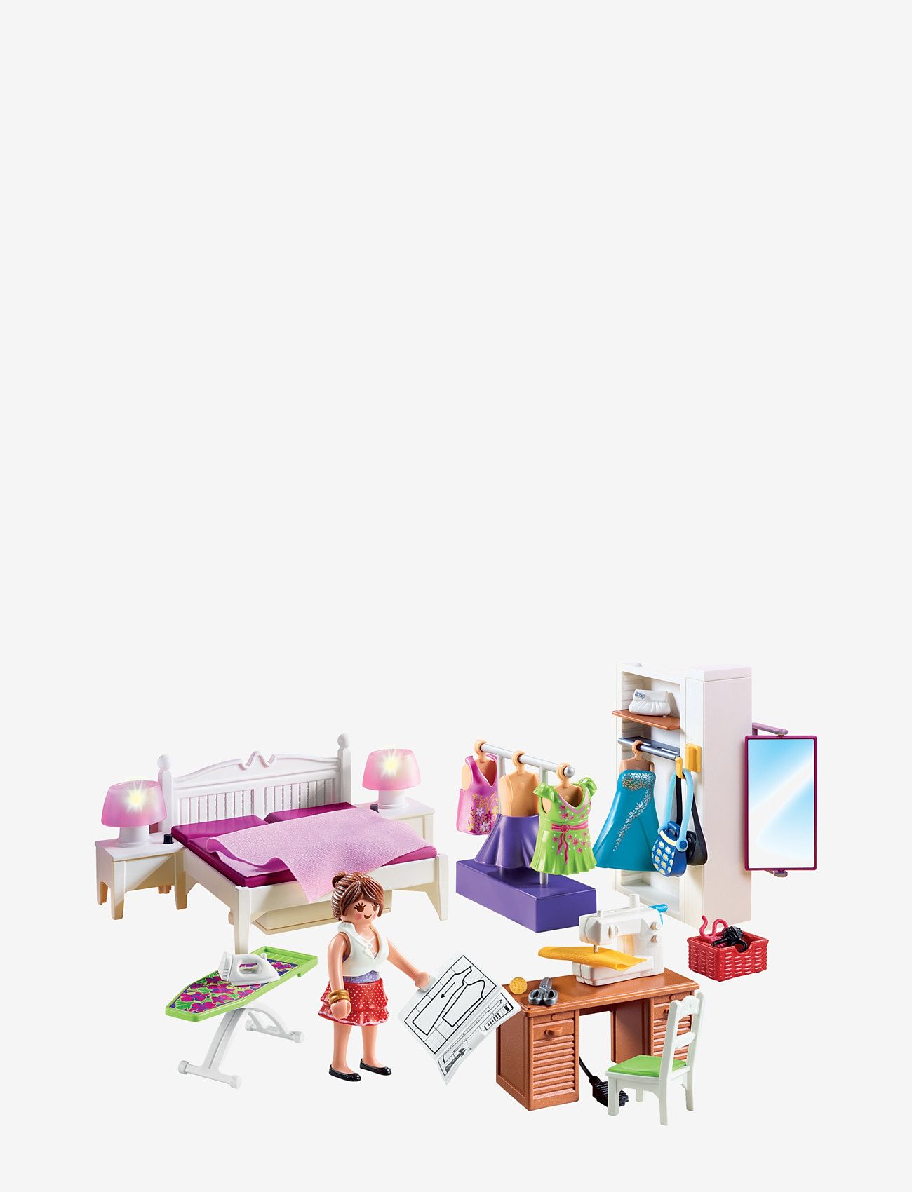 PLAYMOBIL - PLAYMOBIL Dollhouse Soverom med syhjørne - 70208 - de laveste prisene - multicolored - 1
