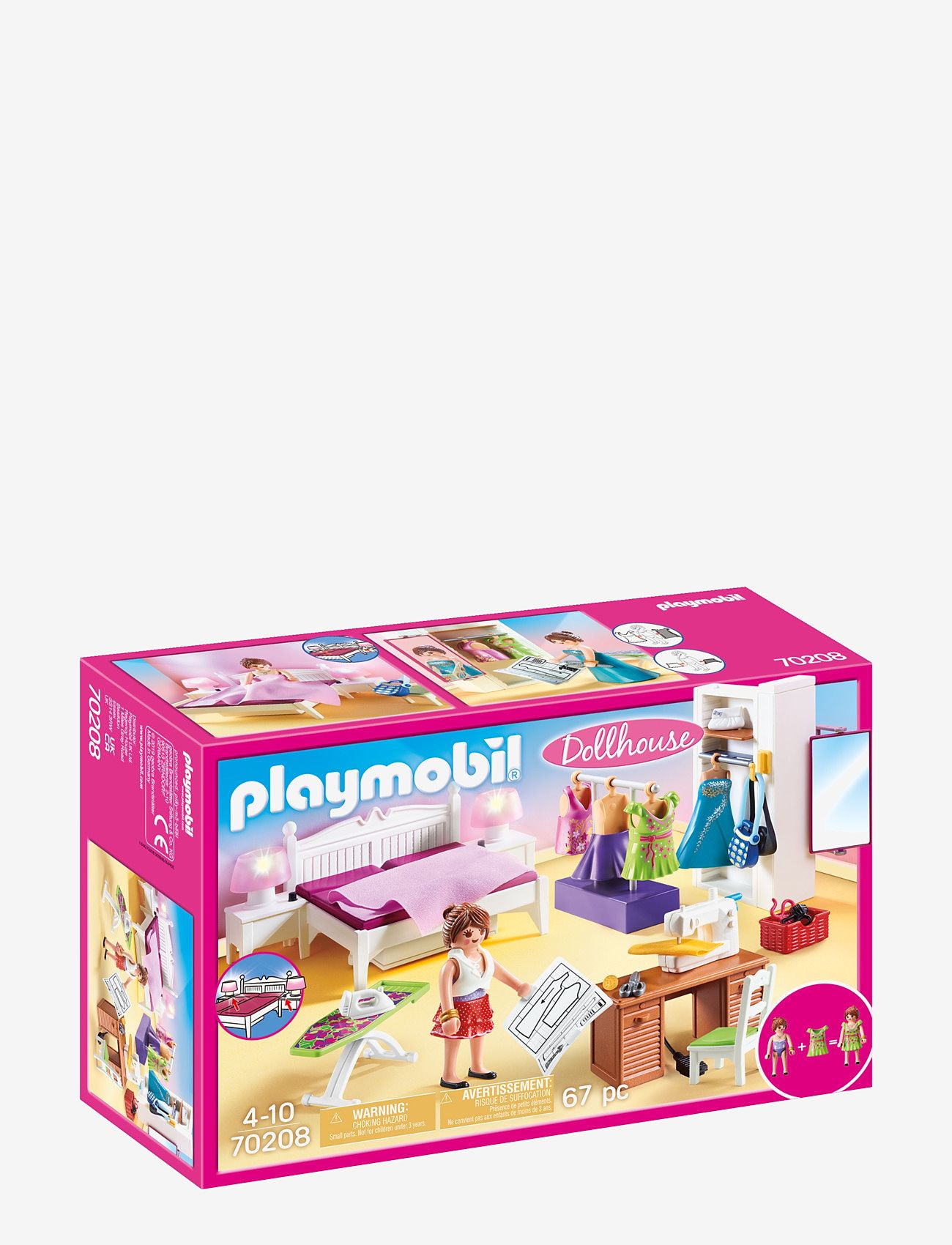 PLAYMOBIL - PLAYMOBIL Dollhouse Soveværelse med syhjørne - 70208 - playmobil dollhouse - multicolored - 2