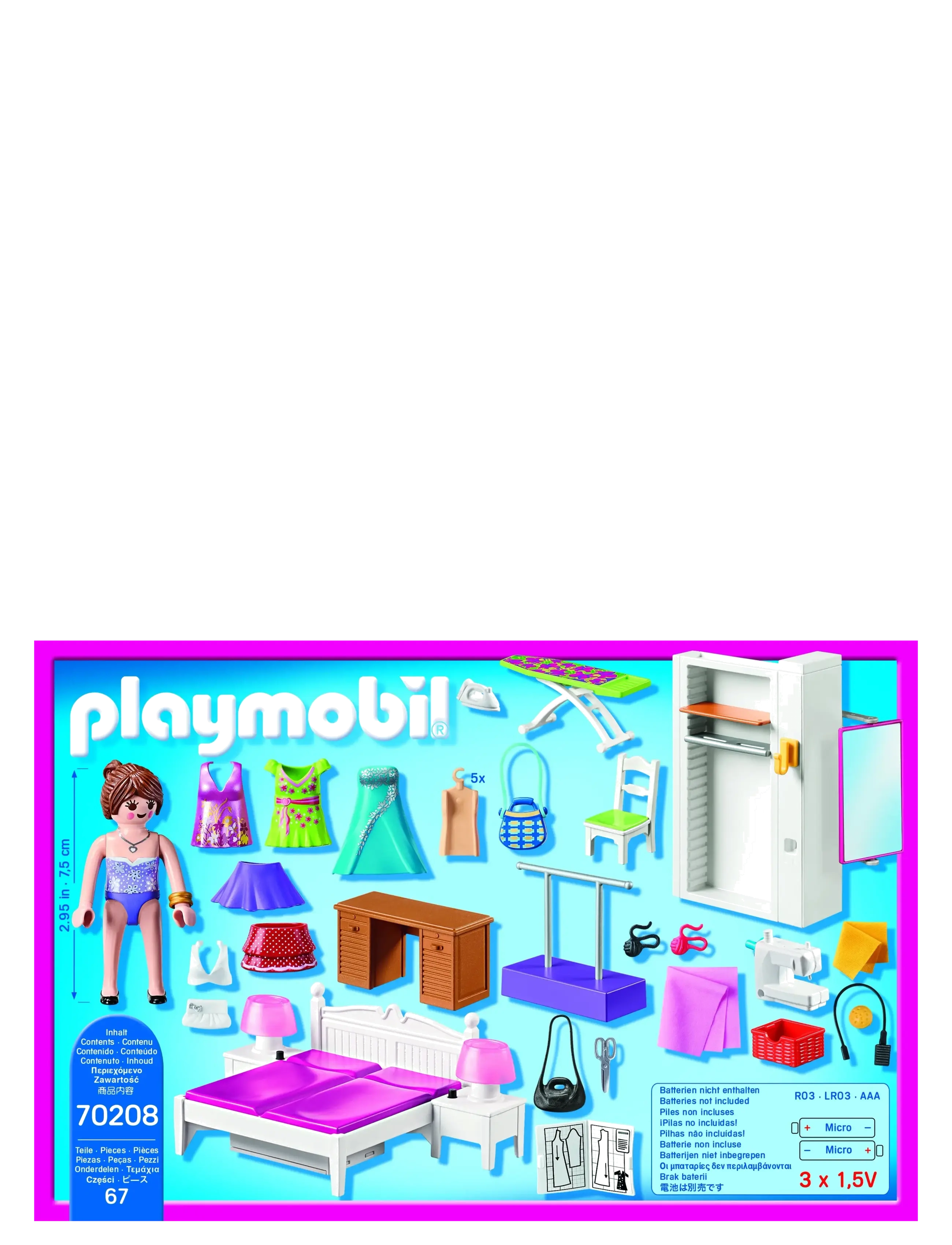 PLAYMOBIL - PLAYMOBIL Dollhouse Soveværelse med syhjørne - 70208 - playmobil dollhouse - multicolored - 2