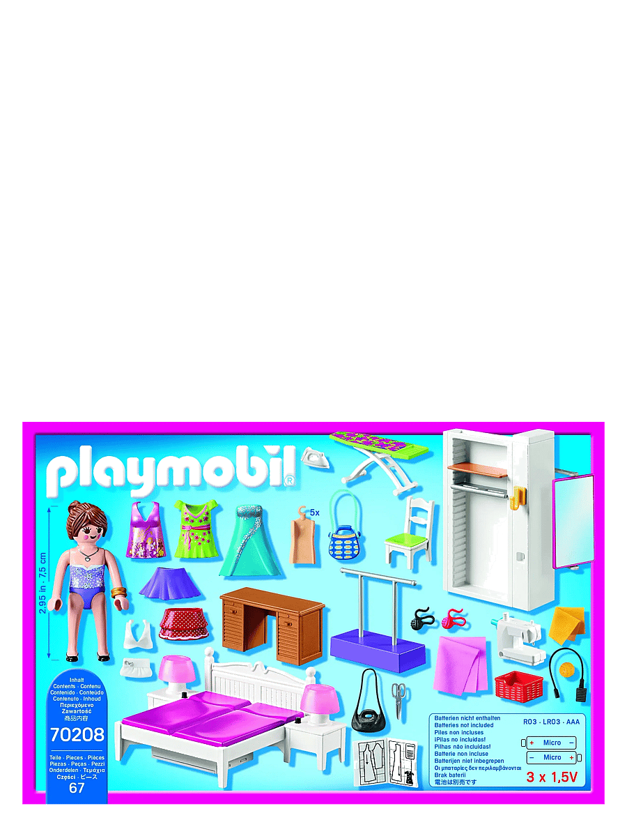 PLAYMOBIL - Bedroom with Sewing Corner - playmobil dollhouse - multicolored - 2