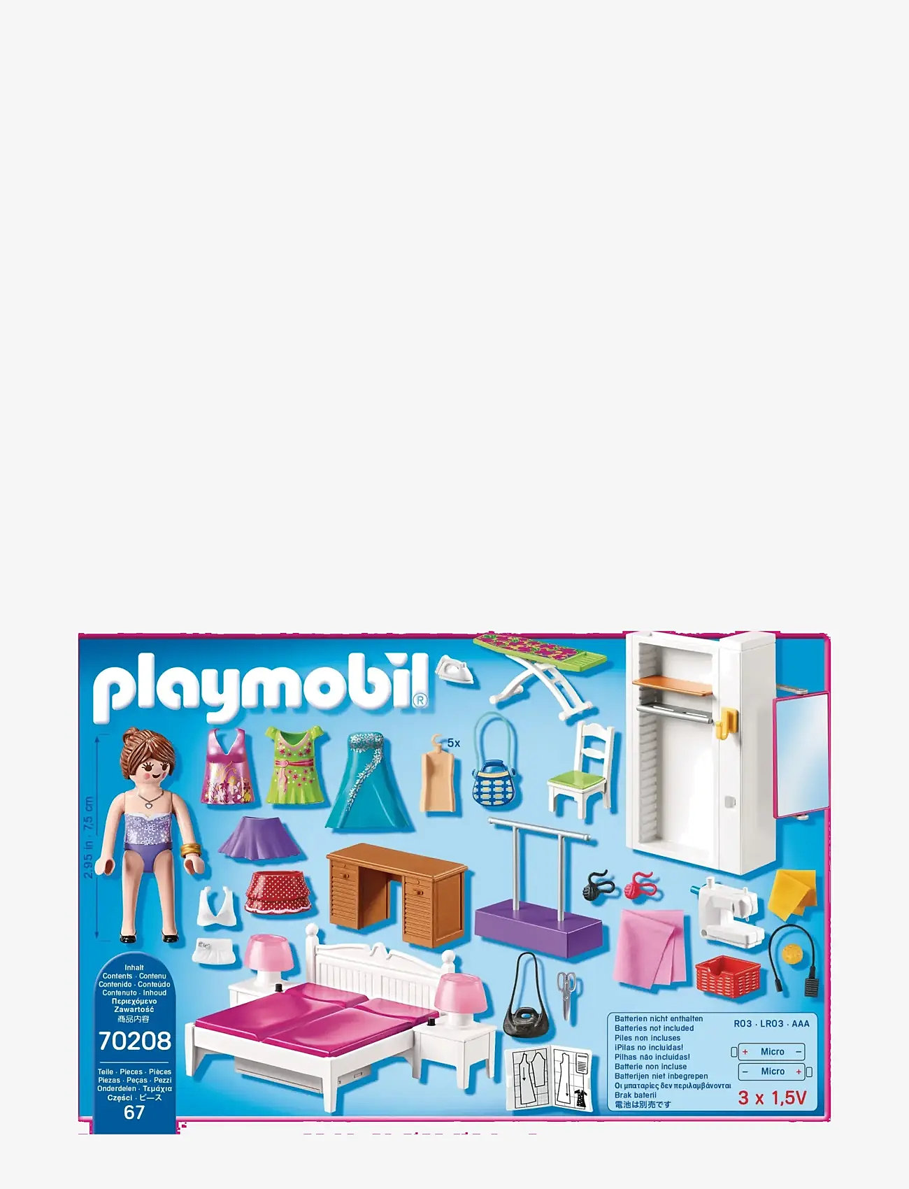 PLAYMOBIL - PLAYMOBIL Dollhouse Soveværelse med syhjørne - 70208 - playmobil dollhouse - multicolored - 3