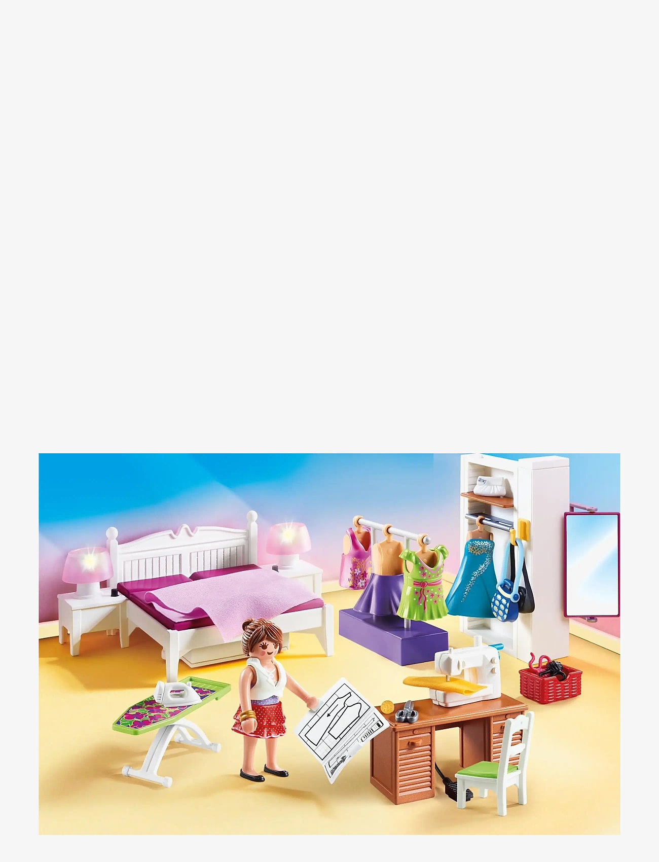 PLAYMOBIL - PLAYMOBIL Dollhouse Soveværelse med syhjørne - 70208 - playmobil dollhouse - multicolored - 4