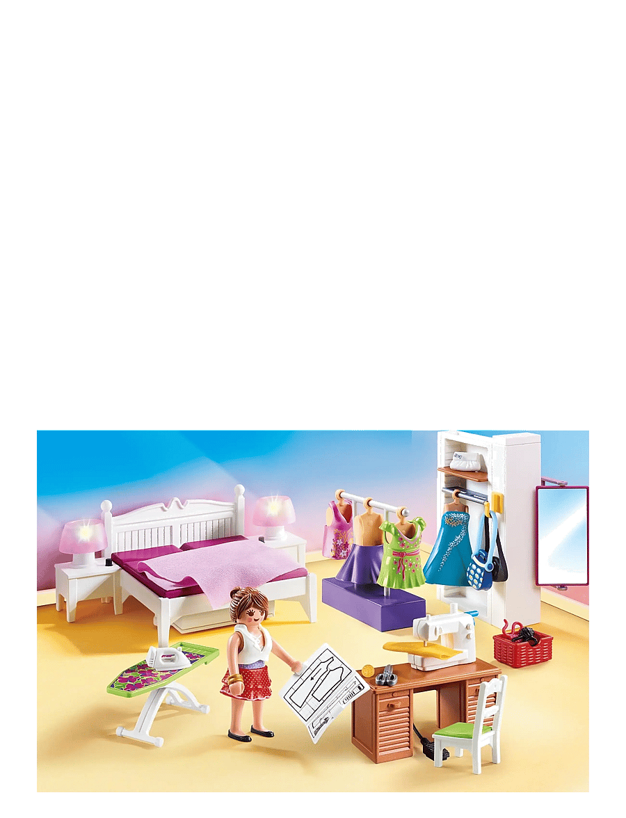 PLAYMOBIL - Bedroom with Sewing Corner - playmobil dollhouse - multicolored - 4