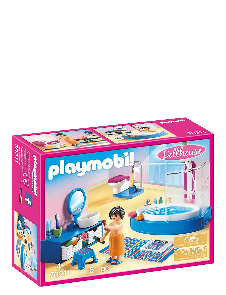 PLAYMOBIL - Bathroom with Tub - playmobil dollhouse - multicolored - 1