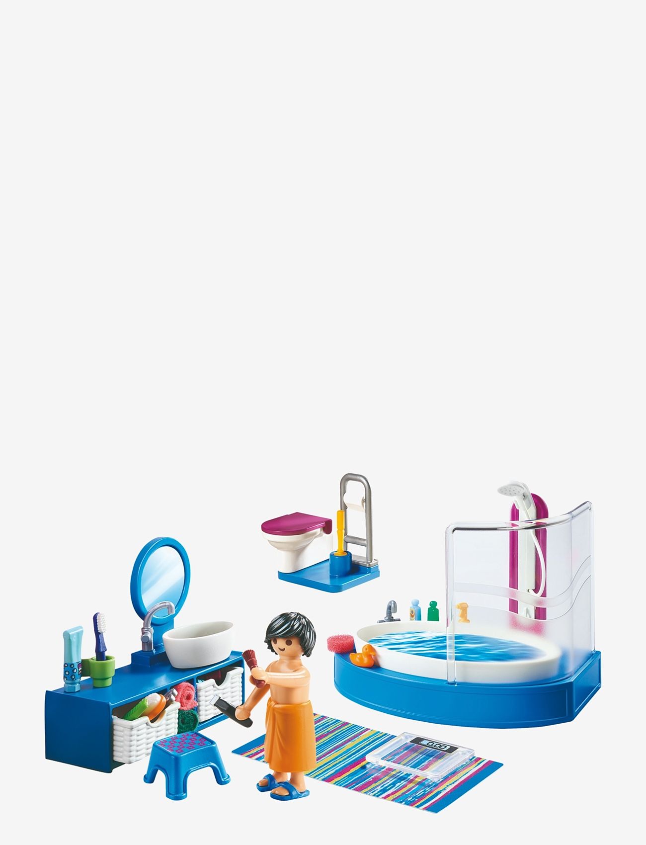 PLAYMOBIL - PLAYMOBIL Dollhouse Bathroom with Tub - 70211 - lowest prices - multicolored - 1