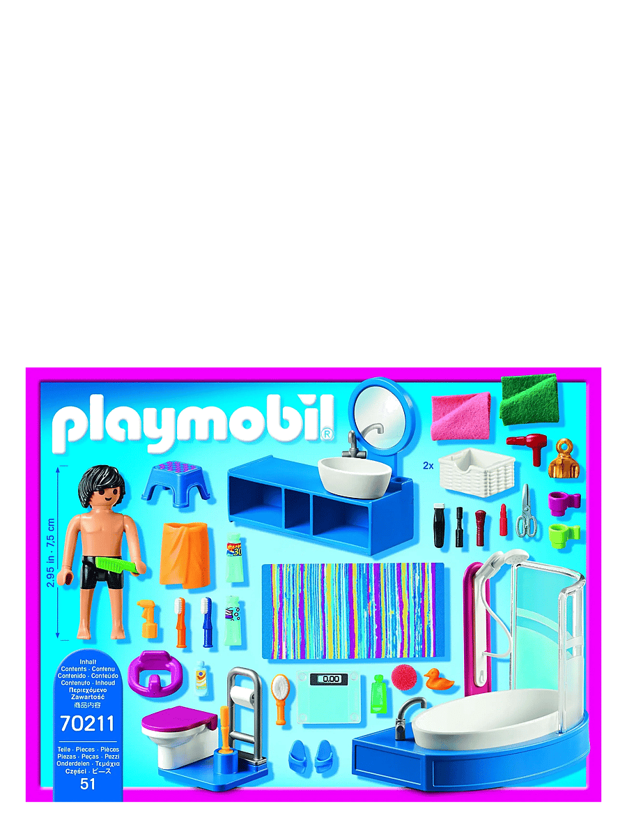 PLAYMOBIL - Bathroom with Tub - playmobil dollhouse - multicolored - 2