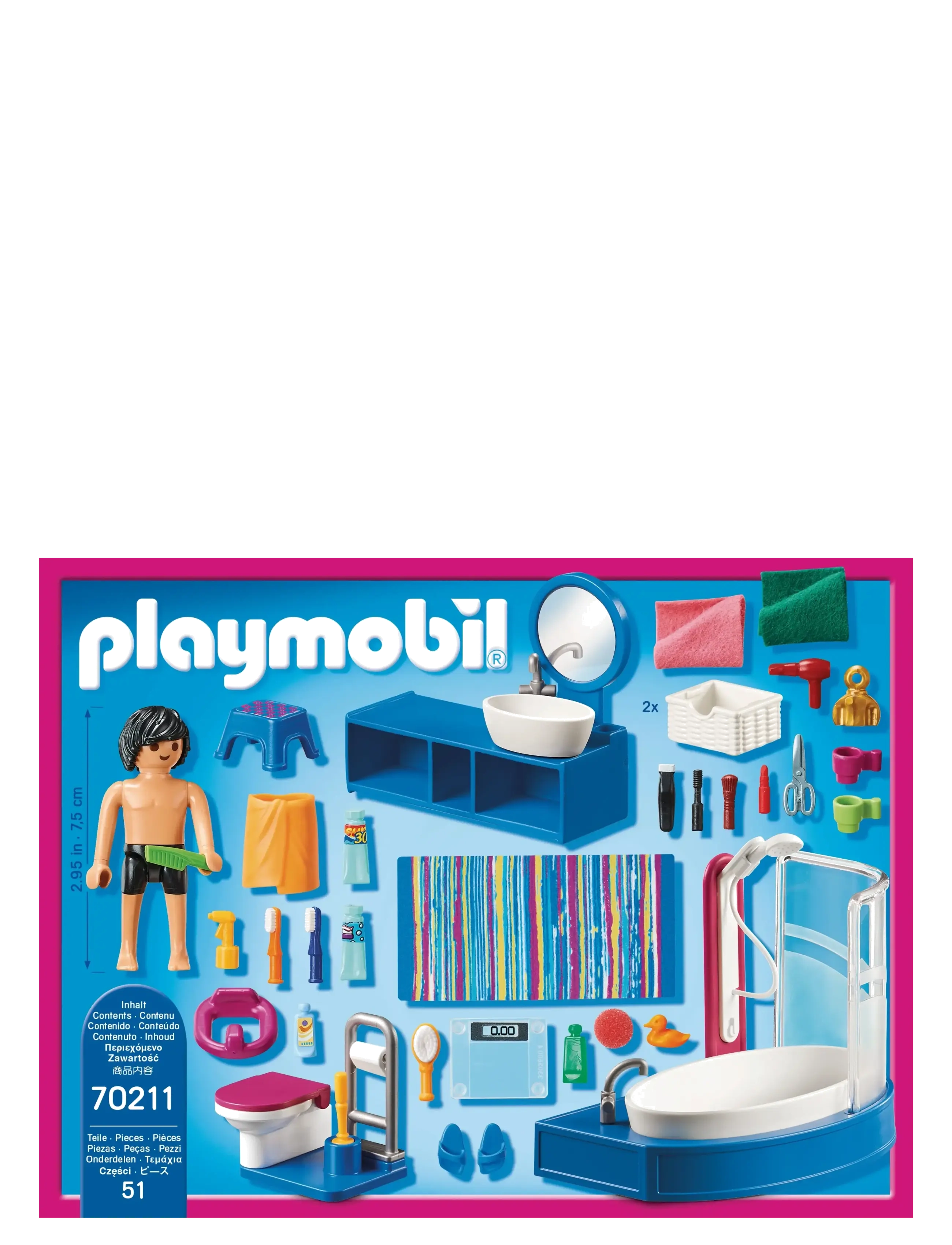 PLAYMOBIL - PLAYMOBIL Dollhouse Badeværelse - 70211 - playmobil dollhouse - multicolored - 3