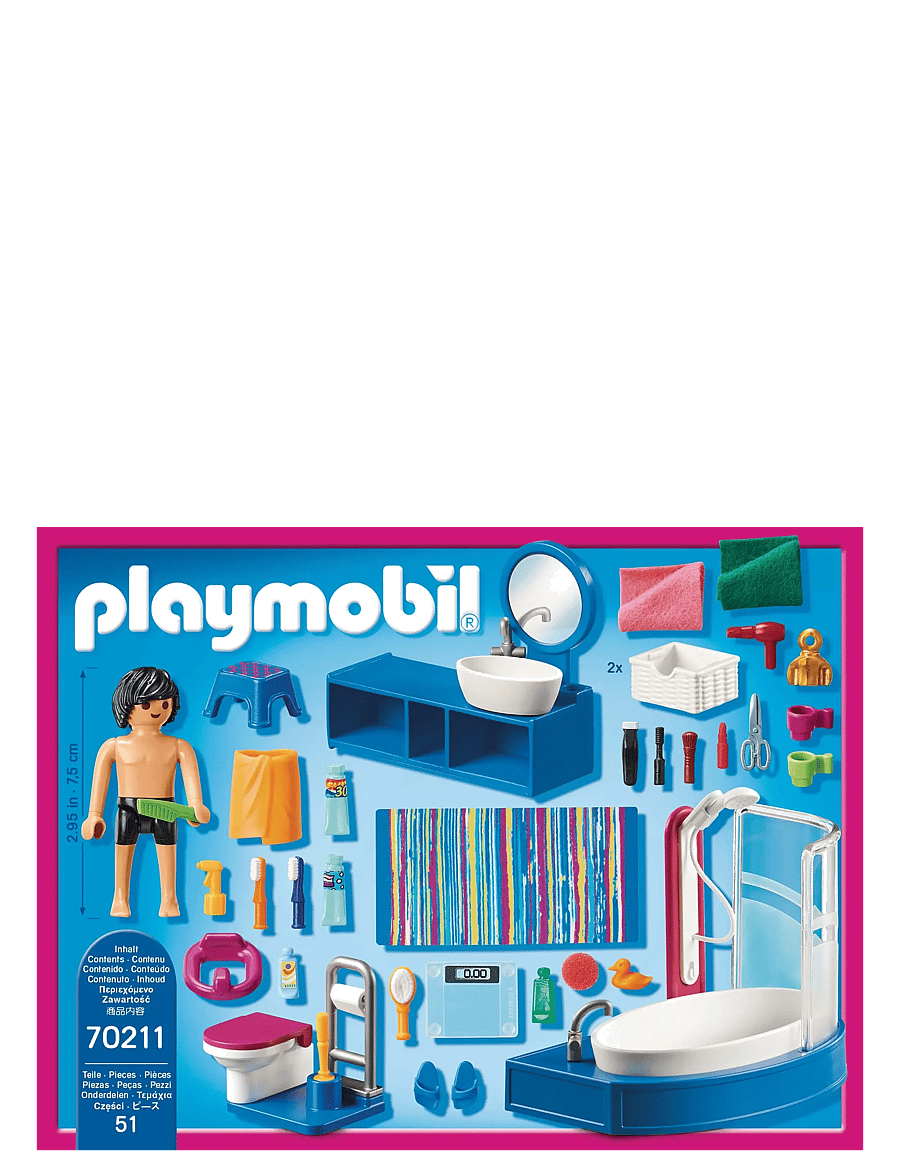 PLAYMOBIL - Bathroom with Tub - playmobil dollhouse - multicolored - 3