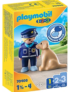 PLAYMOBIL 1.2.3 Politimann med hund - 70408, PLAYMOBIL