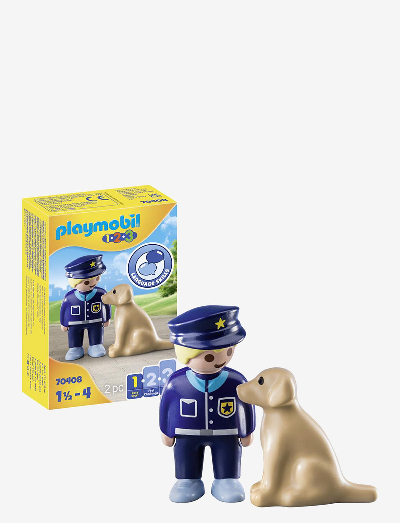 PLAYMOBIL - PLAYMOBIL 1.2.3 Politibetjent med hund - 70408 - playmobil 1.2.3 - multicolored - 0