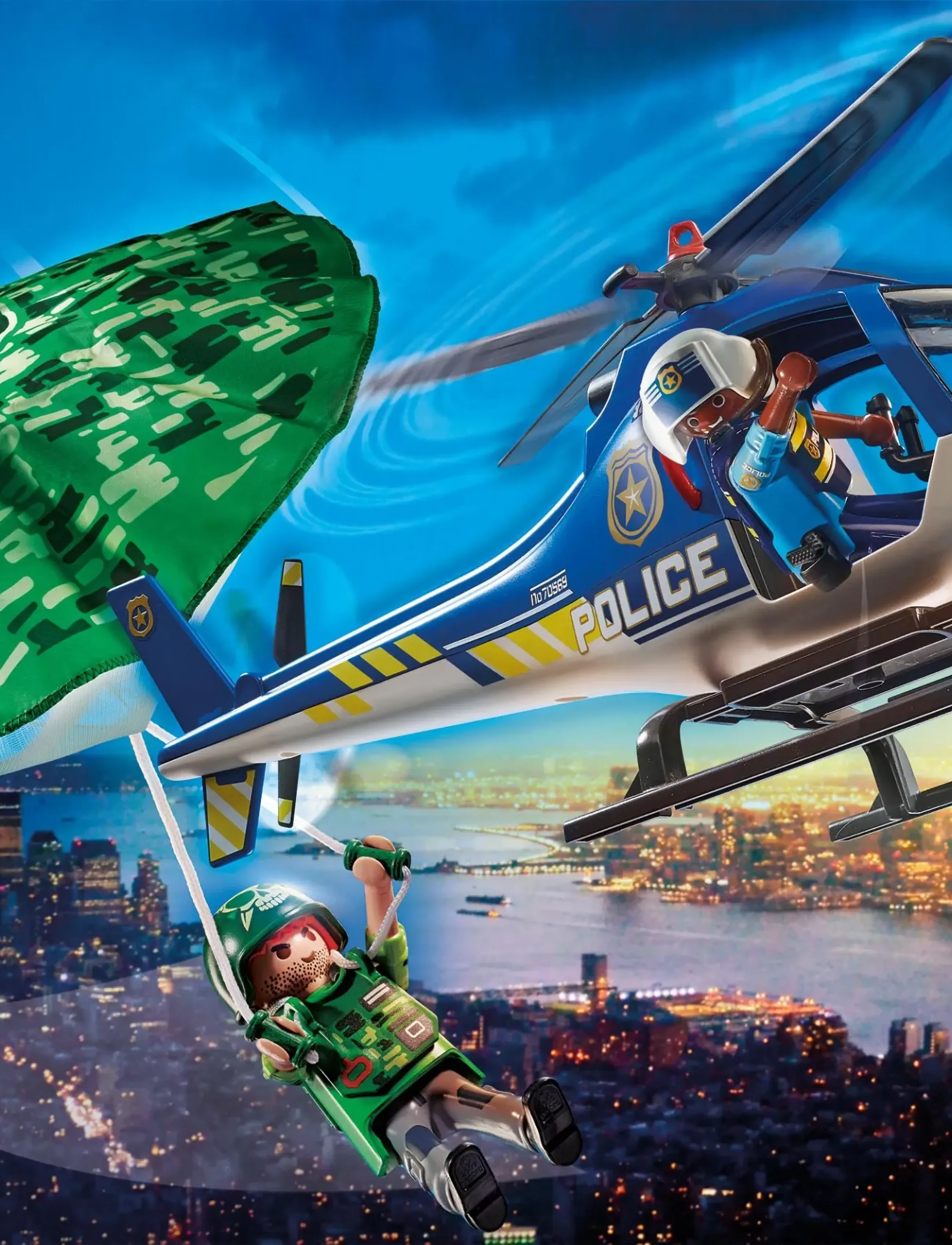 PLAYMOBIL - PLAYMOBIL City Action Police Parachute Search - 70569 - playmobil city action - multicolored - 0