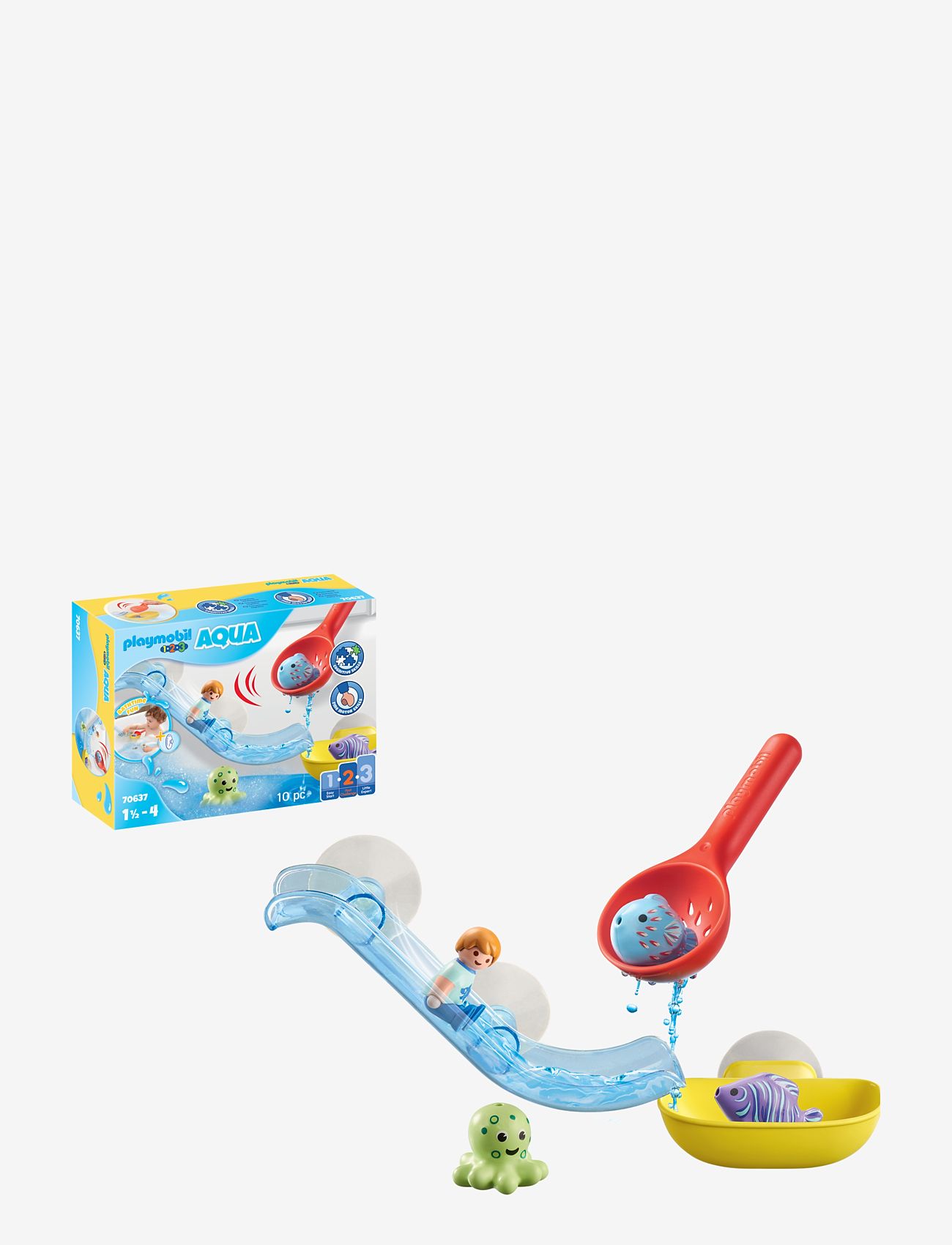 PLAYMOBIL - PLAYMOBIL 1.2.3 Aqua Water Slide with Sea Animals - 70637 - playmobil 1.2.3 - multicolored - 0