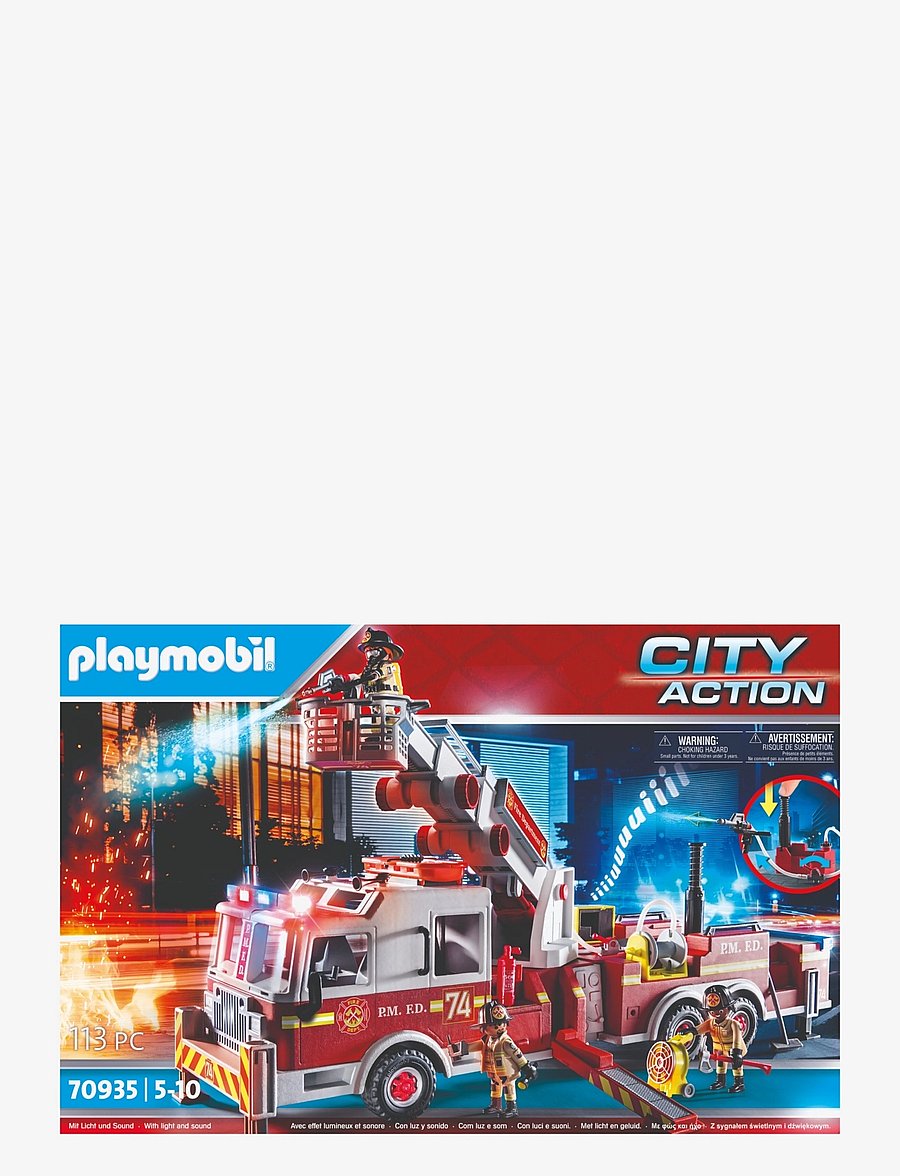 PLAYMOBIL - PLAYMOBIL City Action US Fire Engine with Tower Ladder - 70935 - multicolored - 4