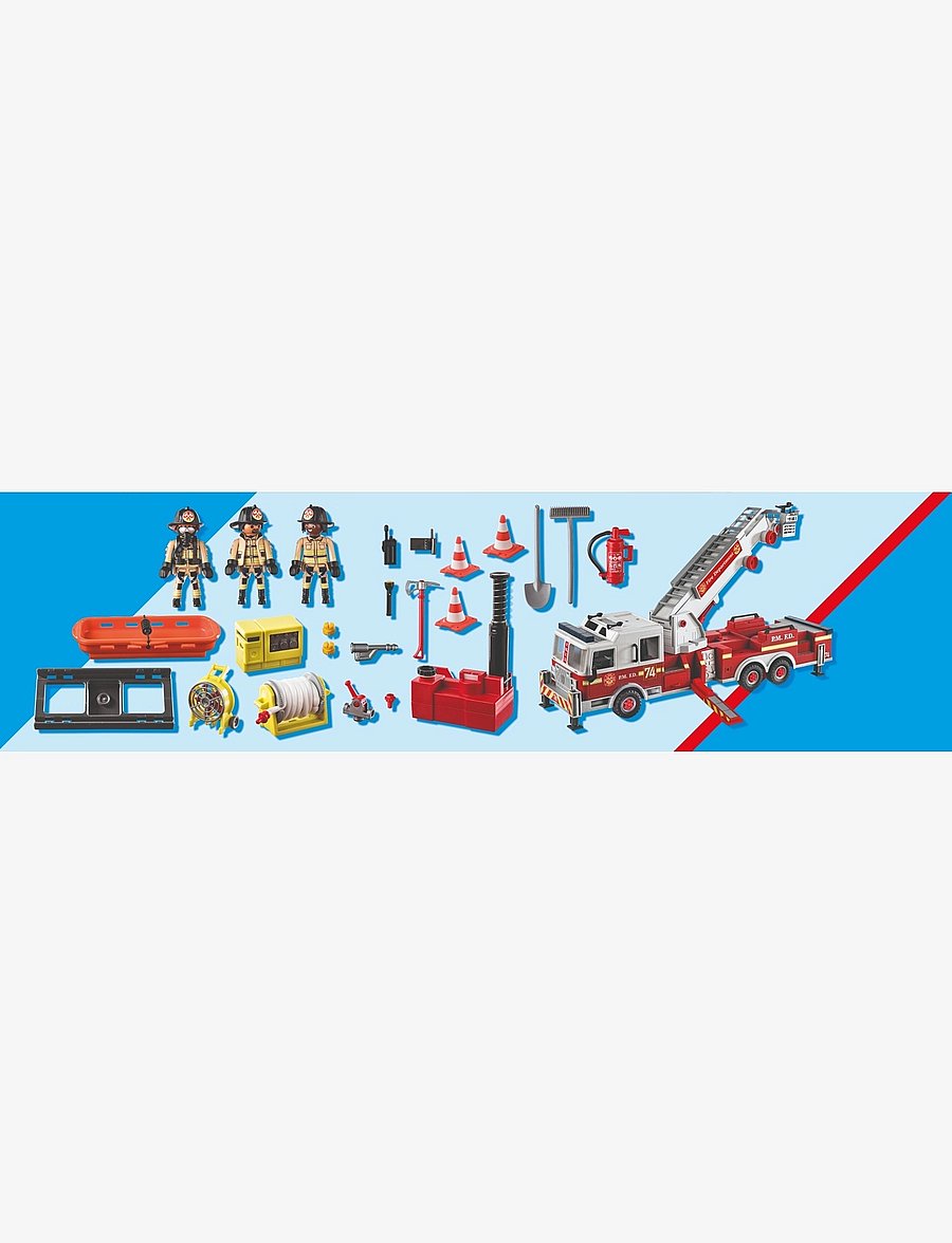 PLAYMOBIL - PLAYMOBIL City Action US Fire Engine with Tower Ladder - 70935 - multicolored - 5