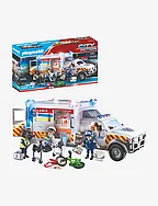 PLAYMOBIL City Action US Ambulance with Lights and Sound - 70936 - MULTICOLORED